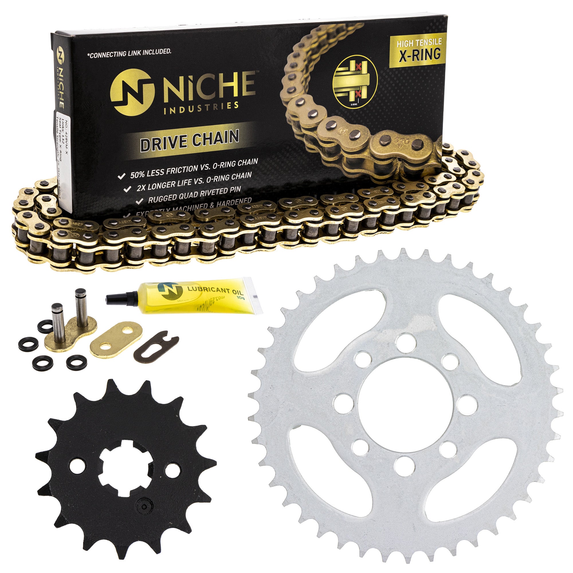 Drive Sprockets & Chain Kit for zOTHER Yamaha Kawasaki KE100 1KH-17460-00-00 64511-460 NICHE MK1004923