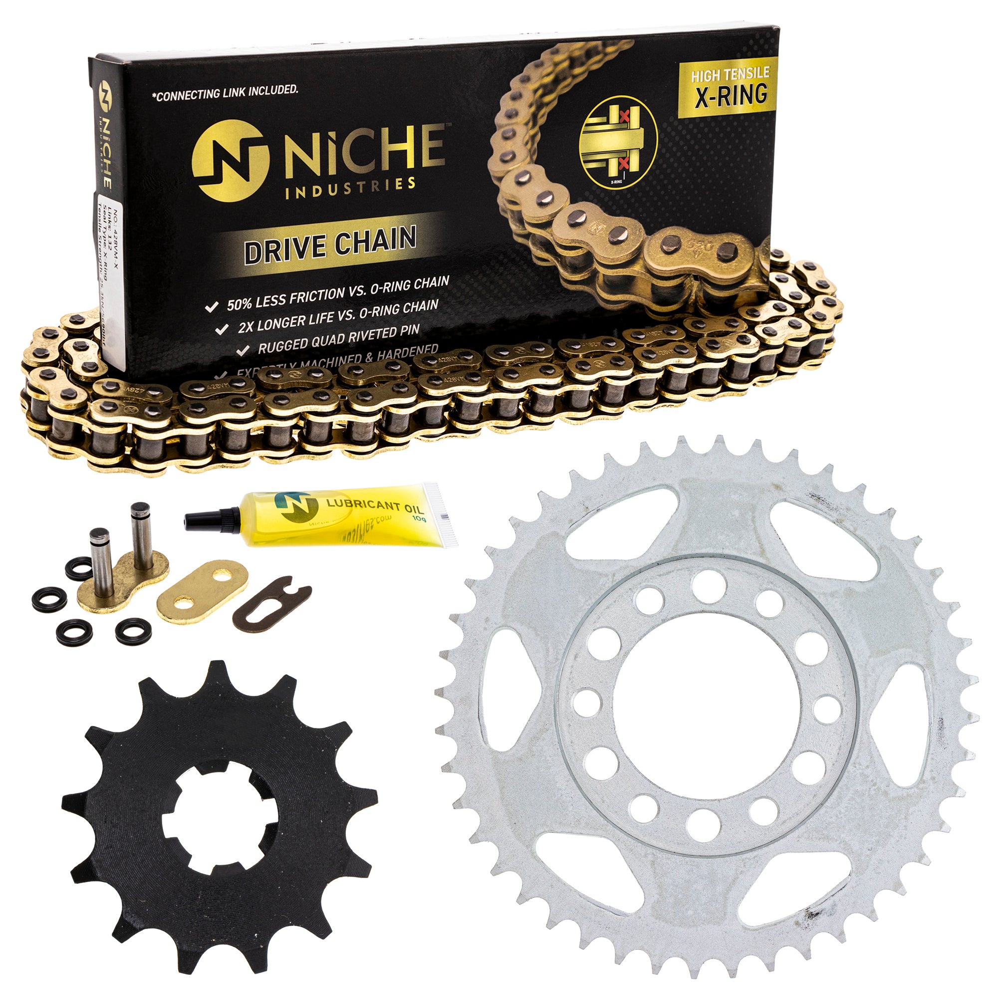 Drive Sprockets & Chain Kit for zOTHER Suzuki JT Sprocket YZ80 4V1-25444-10-00 27511-20401 NICHE MK1004925