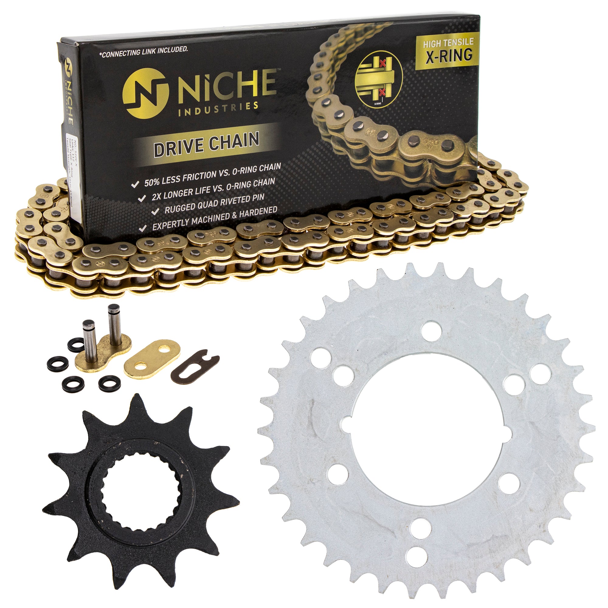 Drive Sprockets & Chain Kit for zOTHER Polaris JT Sprocket Trail 519-KCS1400K-K001 NICHE MK1004928