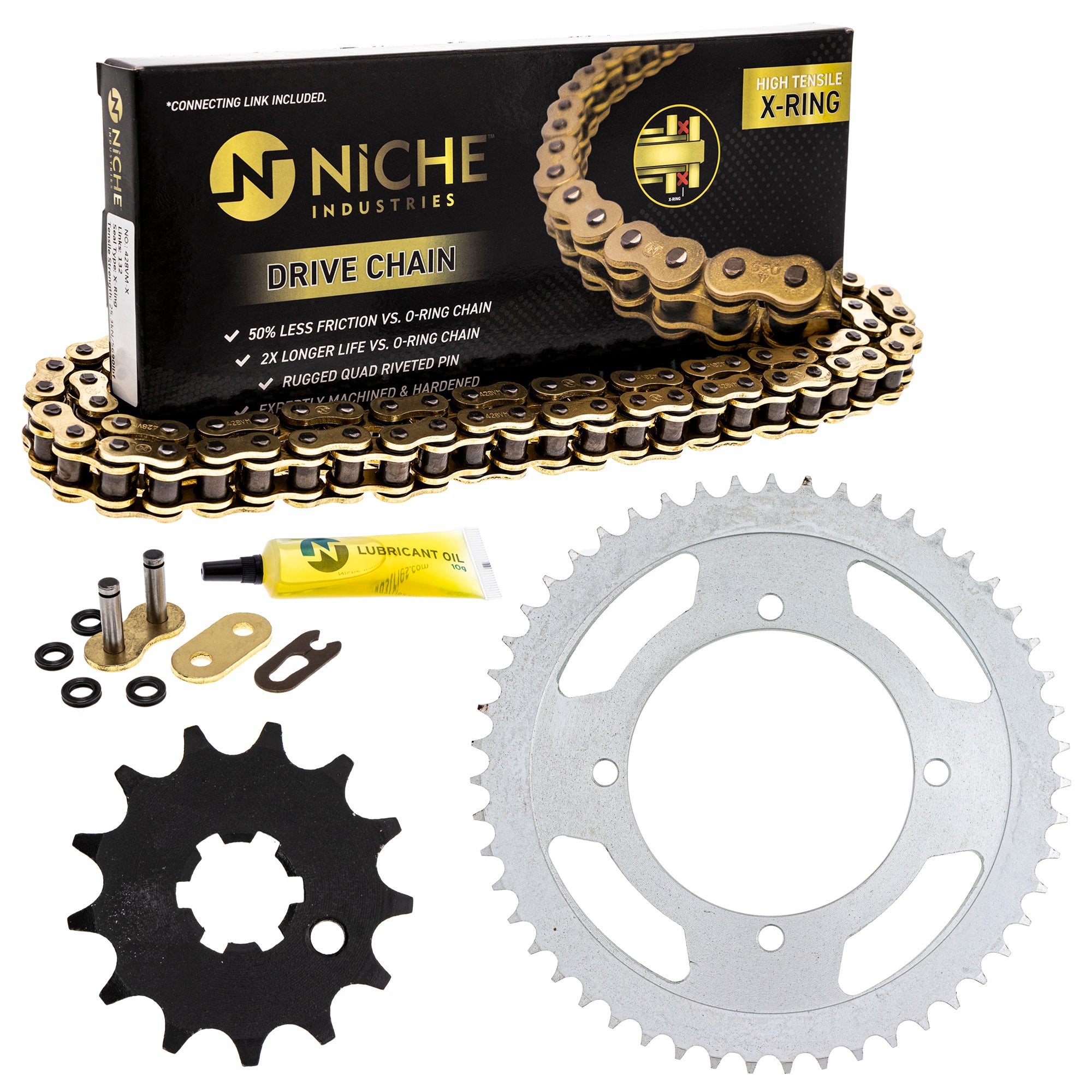 Drive Sprockets & Chain Kit for Yamaha Kawasaki KX85 KX80 13144-0564 94582-34130-00 NICHE MK1004940
