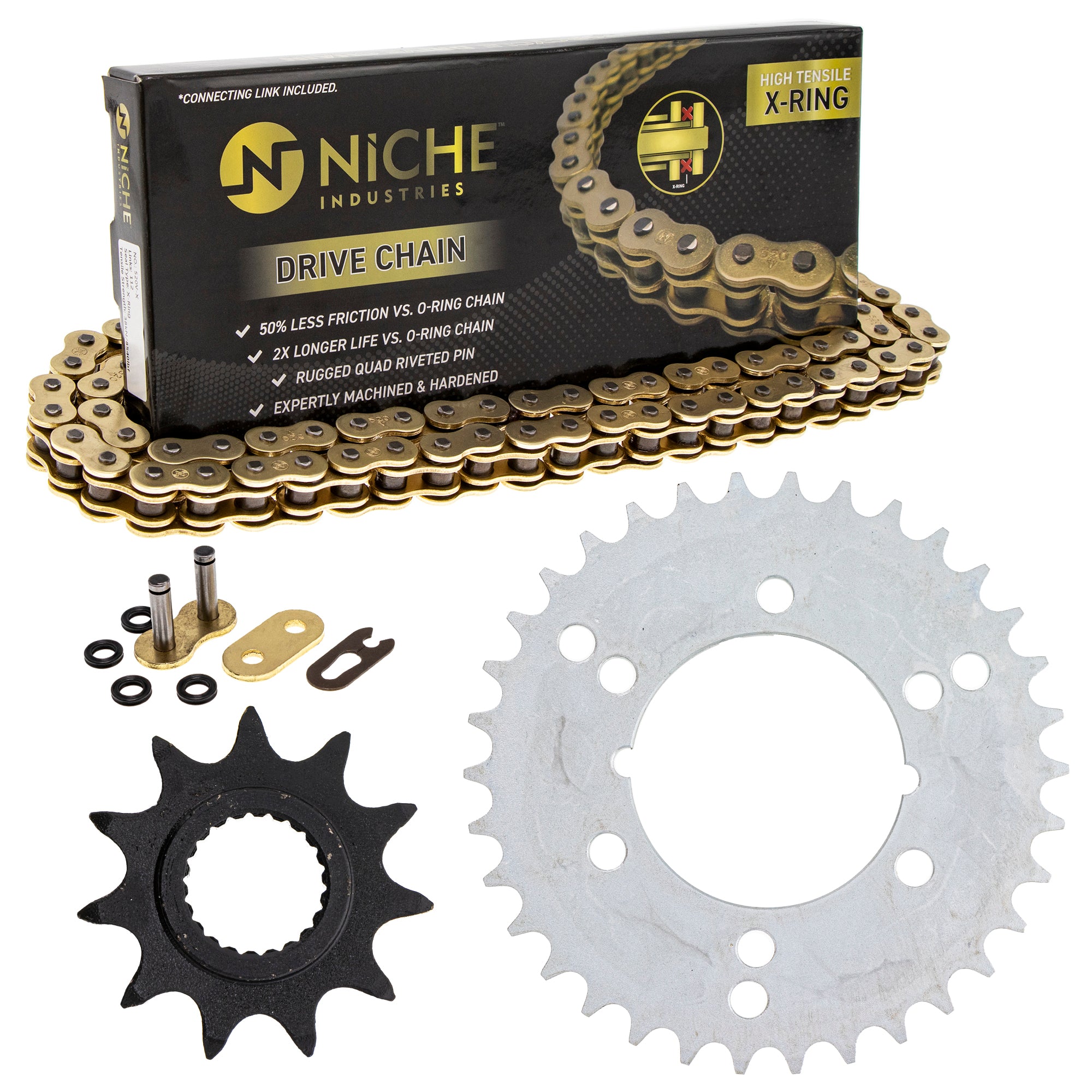 Drive Sprockets & Chain Kit for zOTHER Polaris JT Sprocket Trail 519-KCS1418K-K001 NICHE MK1004946