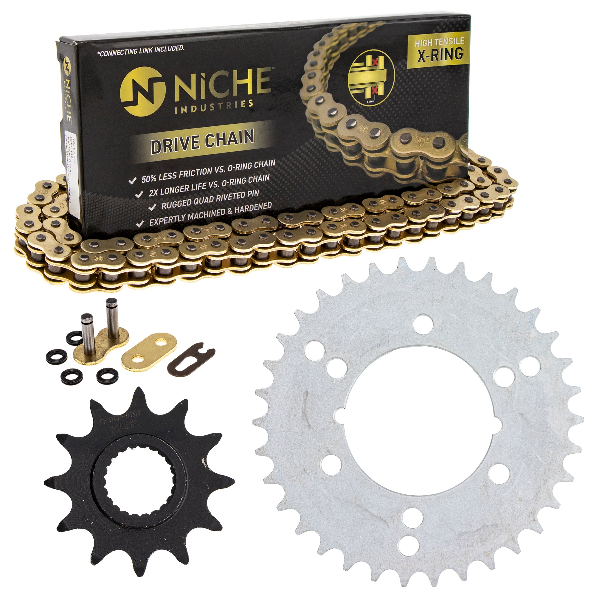 Drive Sprockets & Chain Kit for zOTHER Polaris JT Sprocket Trail Sport 519-KCS1420K-K001 NICHE MK1004948