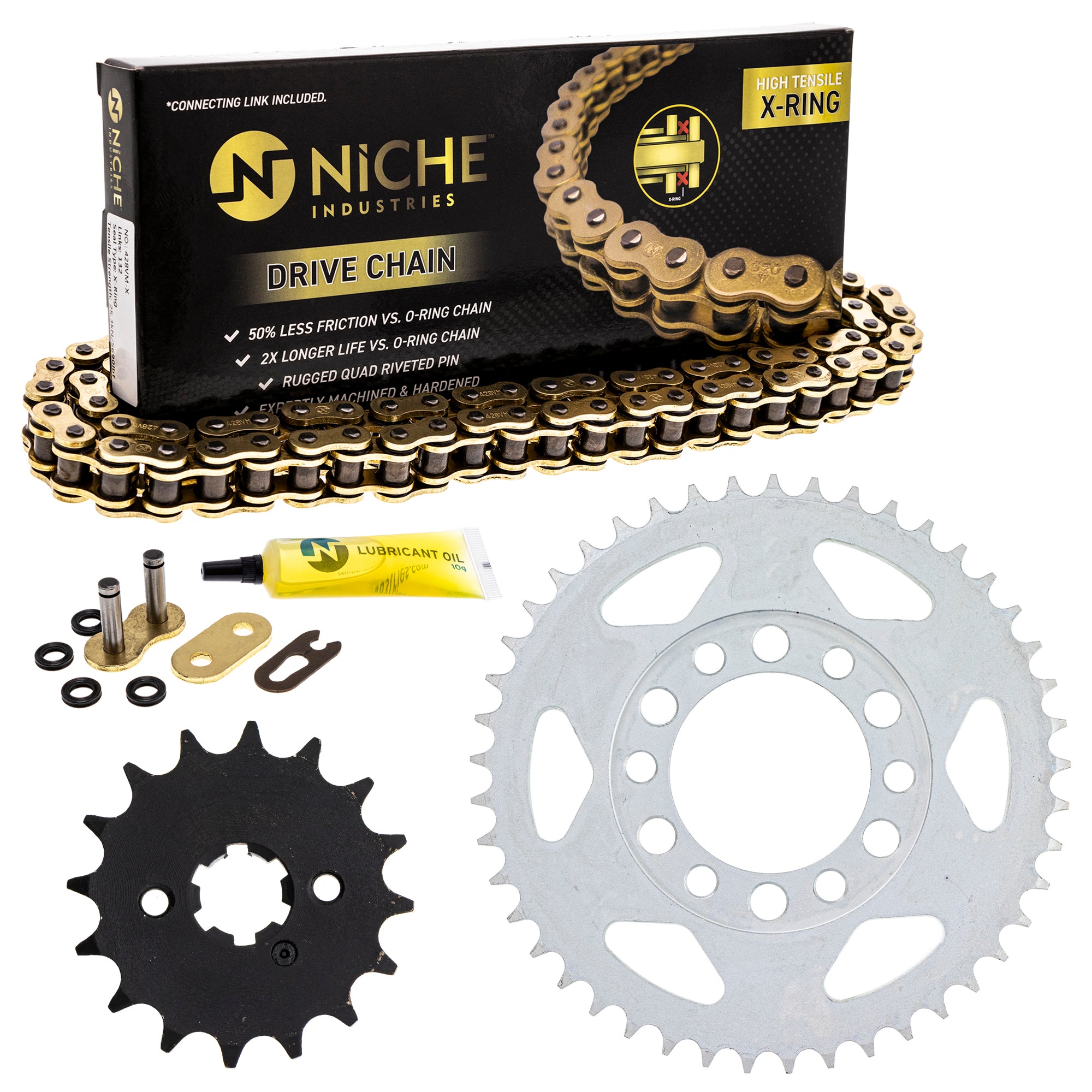 Drive Sprockets & Chain Kit for Yamaha Suzuki Kawasaki Honda DT175 DT125 92057-1099 NICHE MK1004954