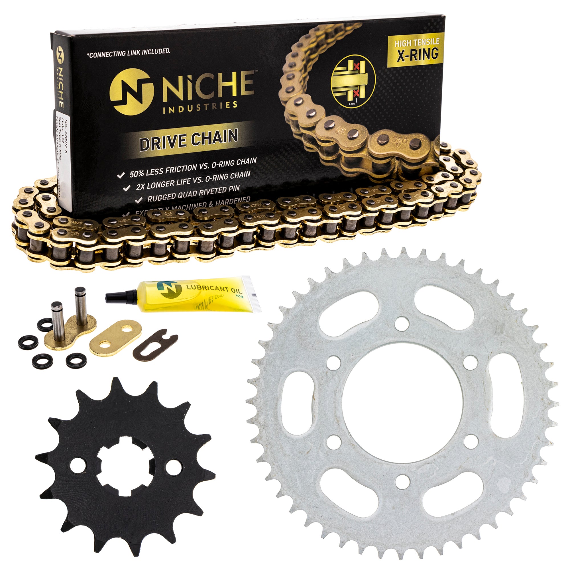 Drive Sprockets & Chain Kit for Kawasaki RM80 RM125 RM100 RG125 92057-0663 92057-0642 NICHE MK1005016
