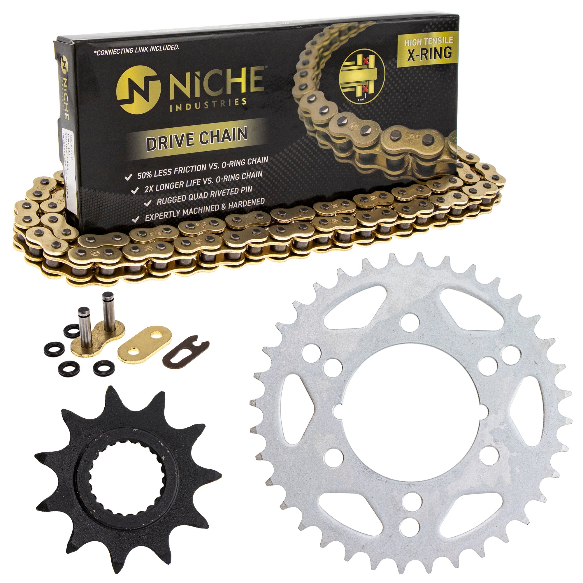 Drive Sprockets & Chain Kit for zOTHER Polaris JT Sprocket Trail 519-KCS1542K-K001 NICHE MK1005070