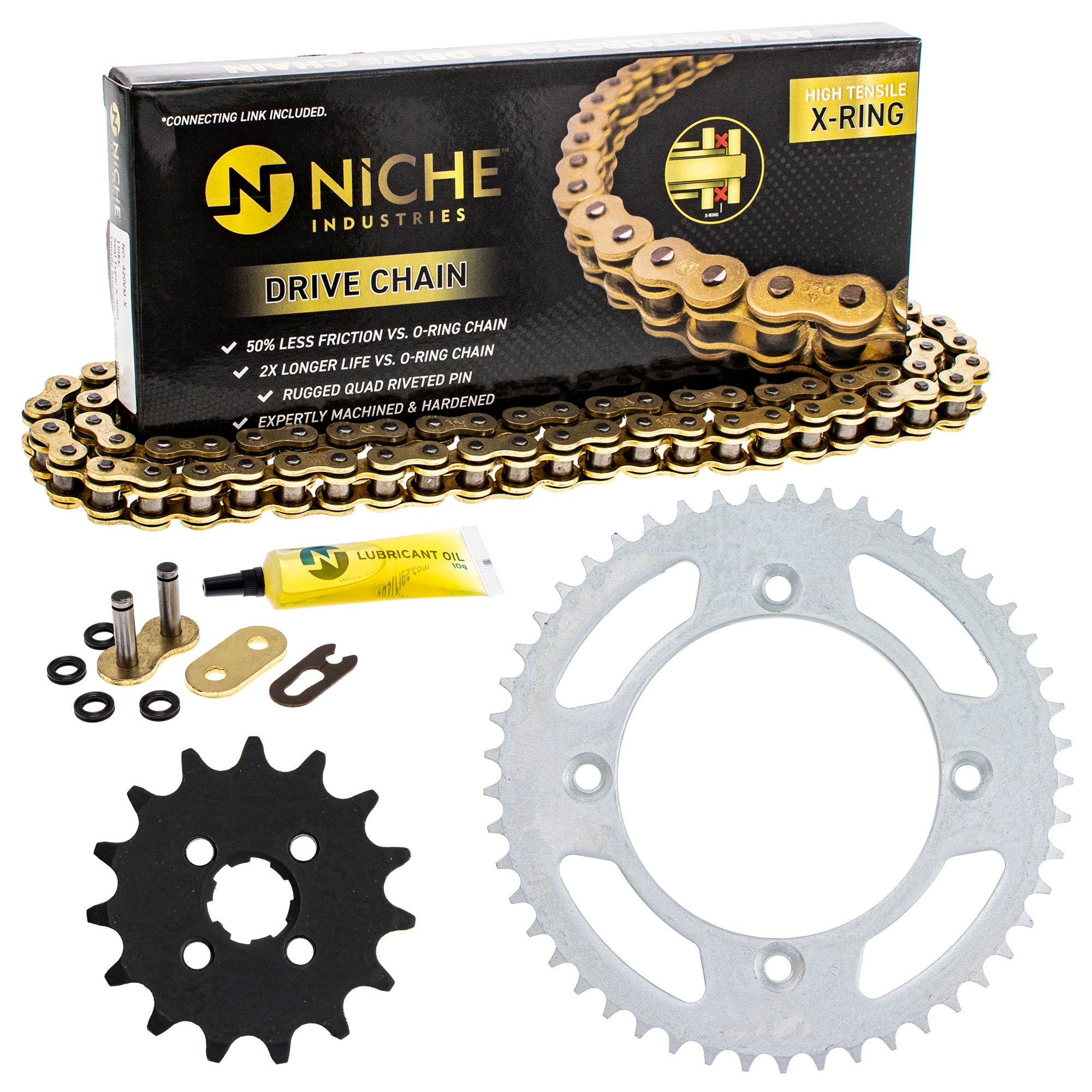 Drive Sprockets & Chain Kit for Honda CR80R 23800-098-000 41201-GBF-700 41204-GS2-305 NICHE MK1005079