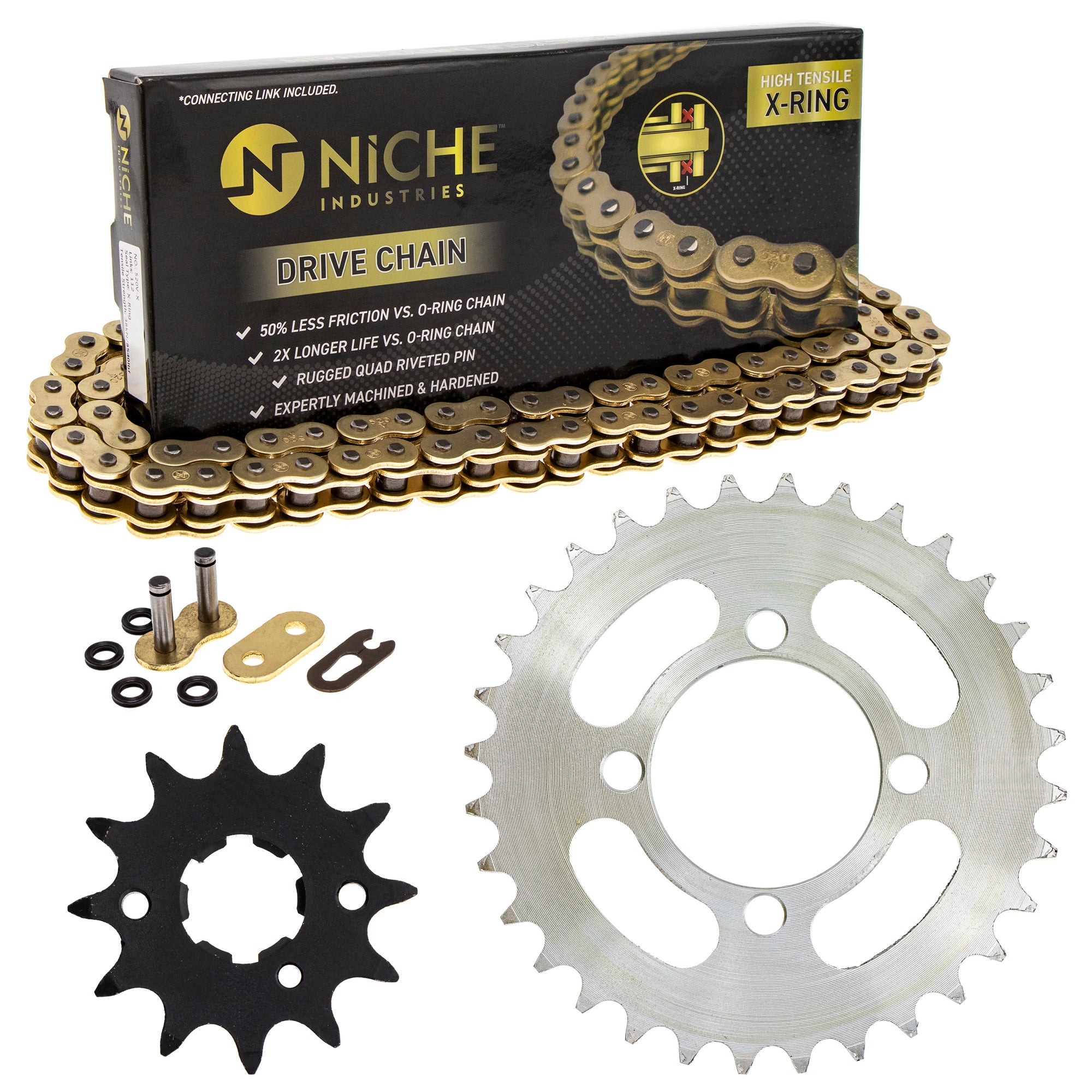 Drive Sprockets & Chain Kit for zOTHER Grizzly Breeze 519-KCS1553K-K001 NICHE MK1005081