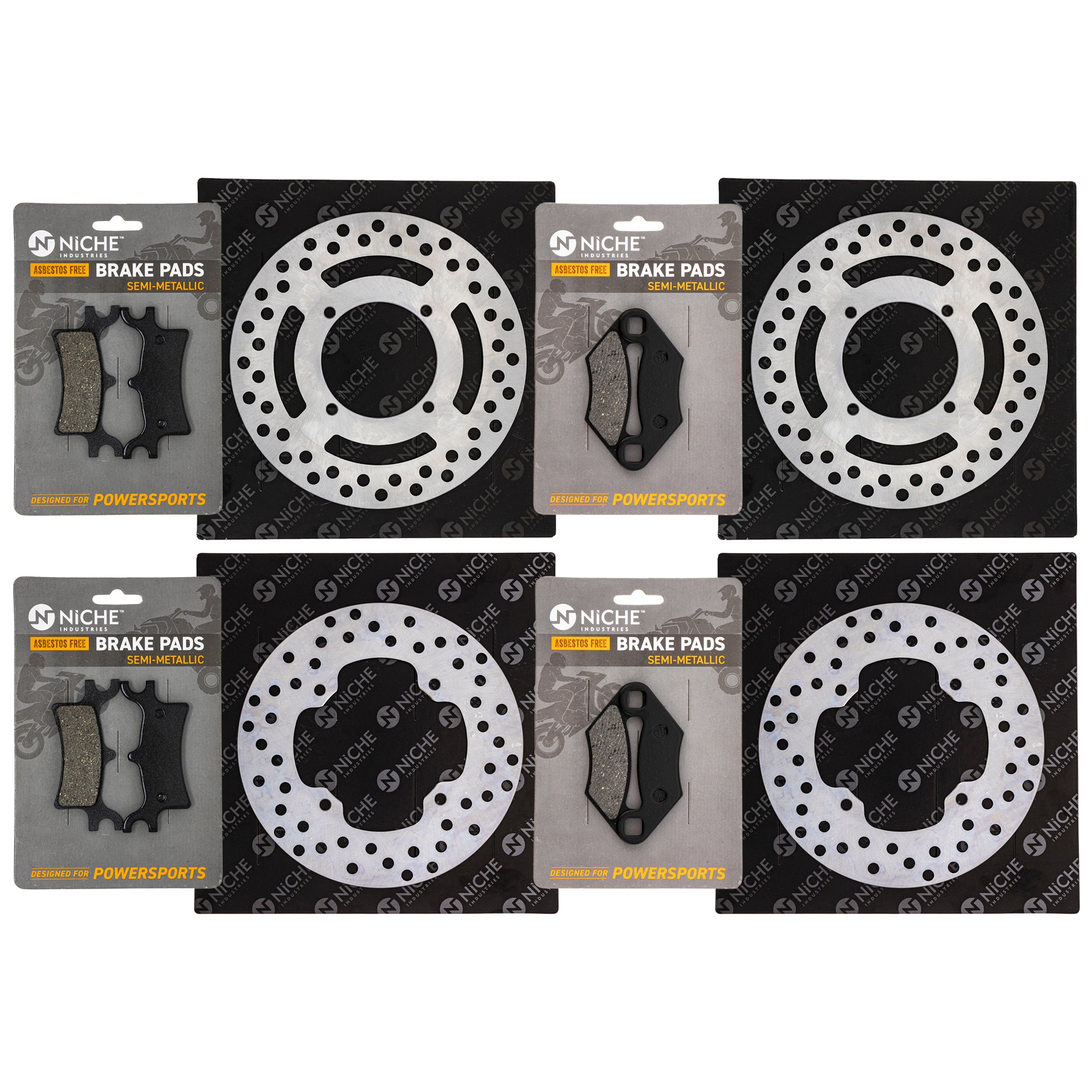 Brake Rotors & Pads Kit for Polaris GEM Sportsman 2202412 2200465 2202414 2203451 1910680 NICHE MK1006463