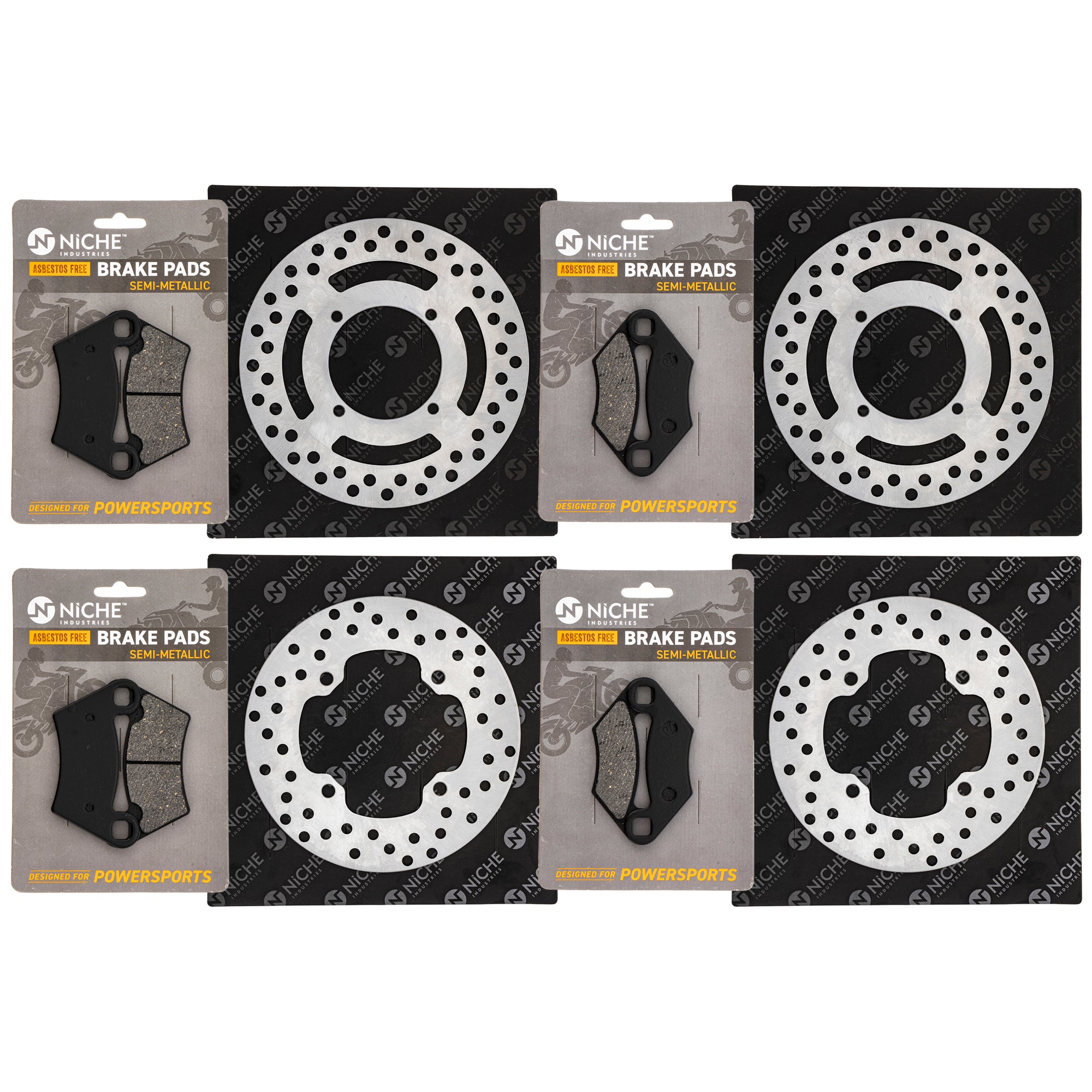Brake Rotors & Pads Kit for Polaris GEM Sportsman Ranger ACE 2202413 2202412 2200465 NICHE MK1006465