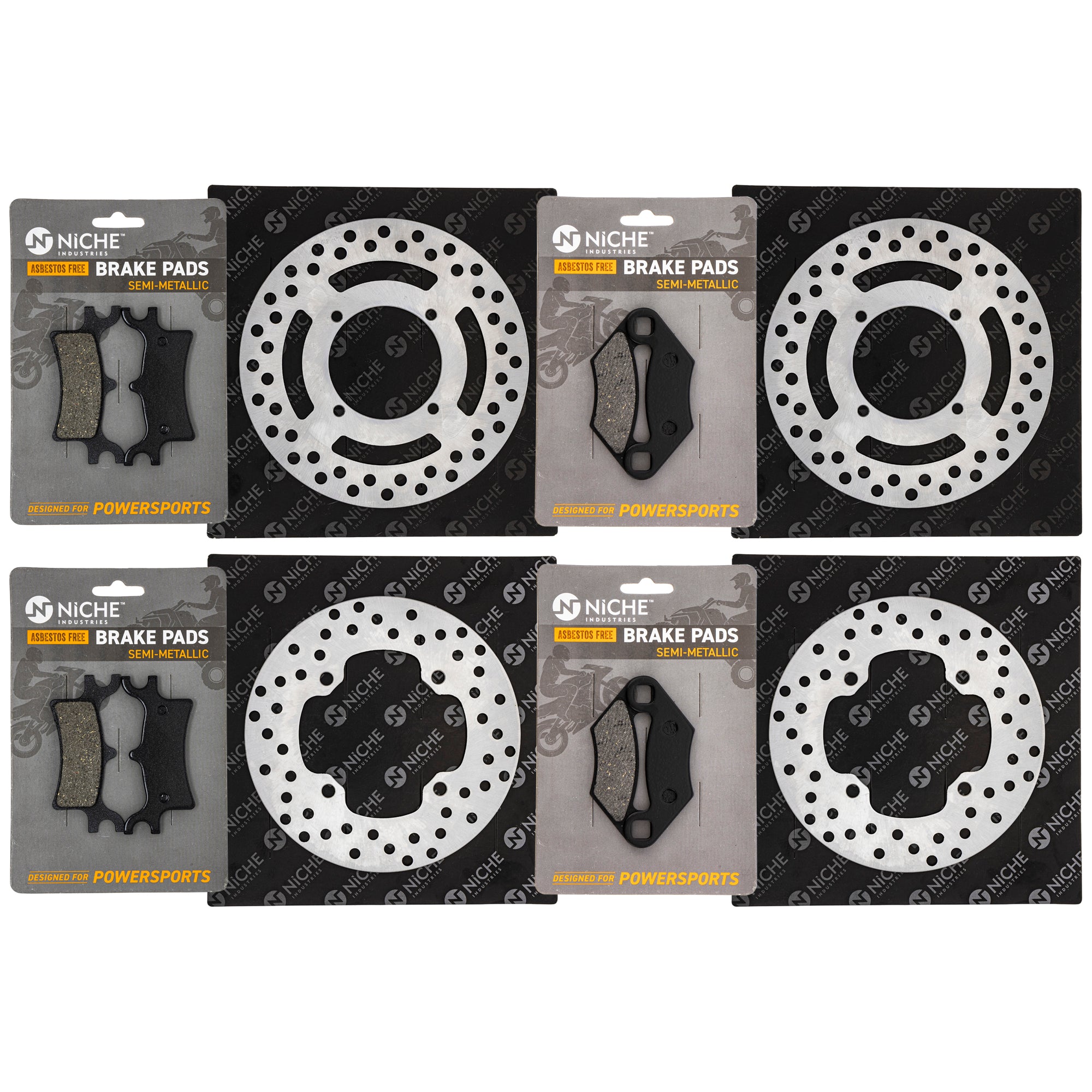 Brake Rotors & Pads Kit for Suzuki Polaris Arctic Cat Textron Xpedition Trail Sportsman NICHE MK1006468