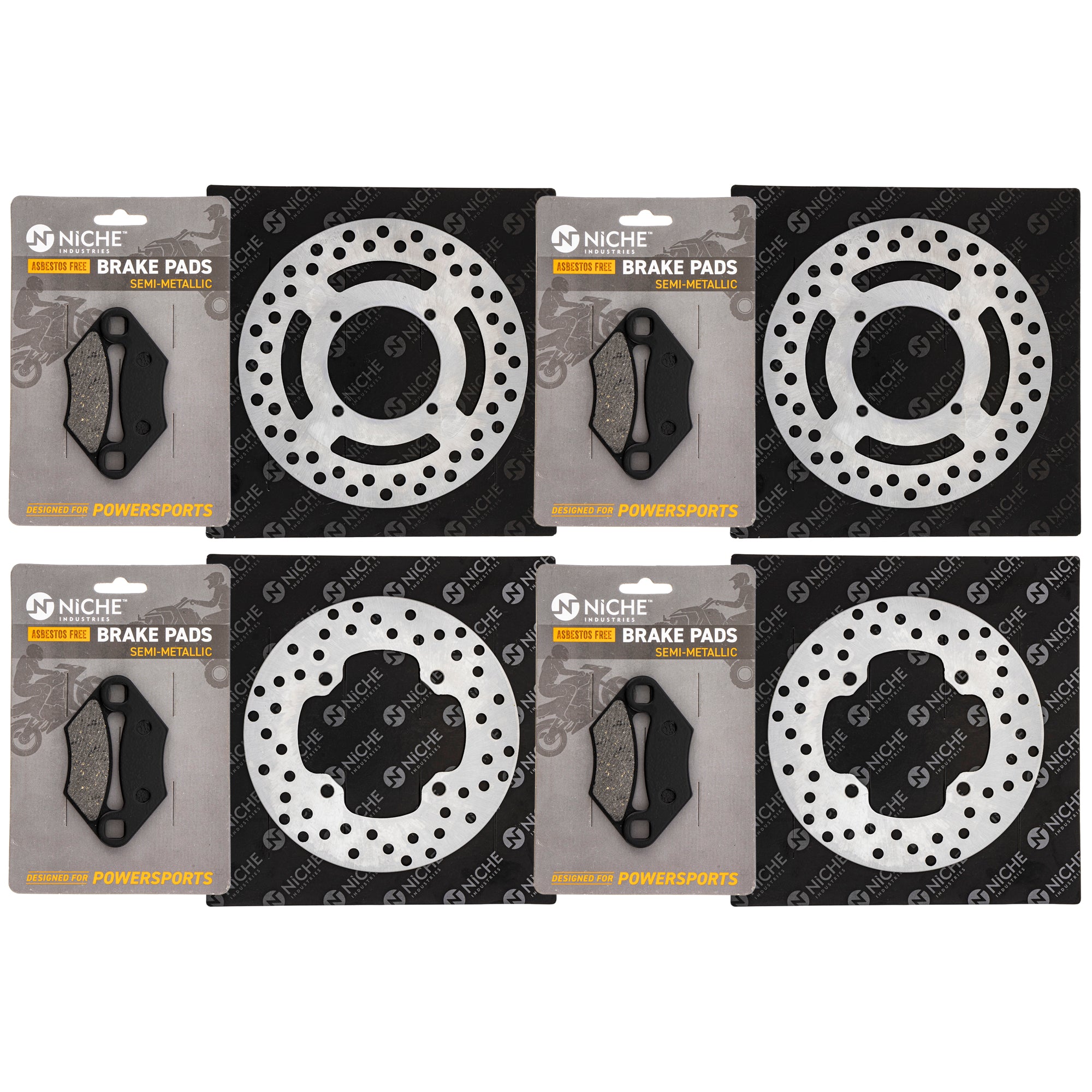 Brake Rotors & Pads Kit for zOTHER Yamaha Suzuki Polaris Kawasaki Honda Sportsman Ranger NICHE MK1006469