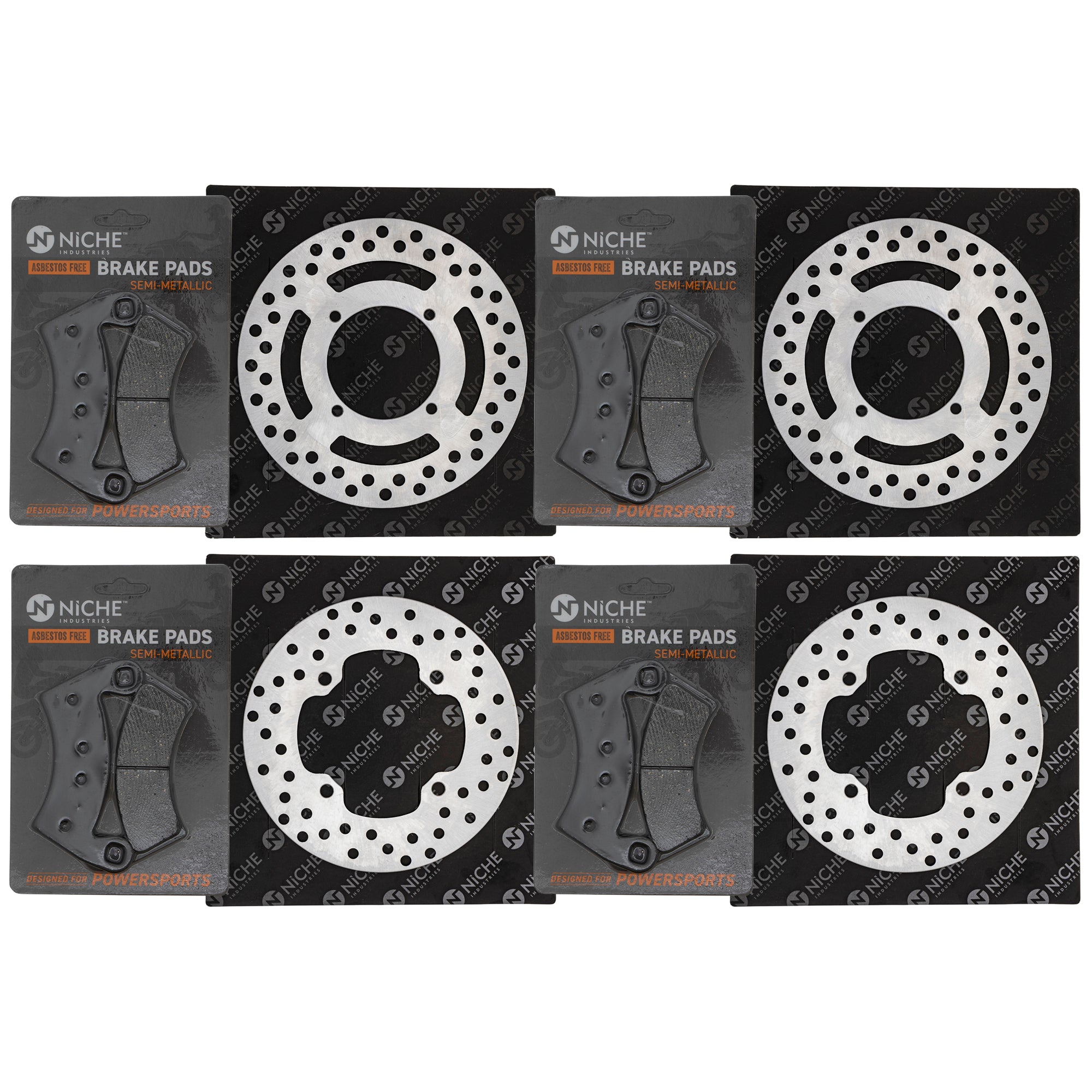 Brake Rotors & Pads Kit for zOTHER Yamaha Suzuki Polaris Kawasaki Ranger 2205949 2203747 NICHE MK1006470