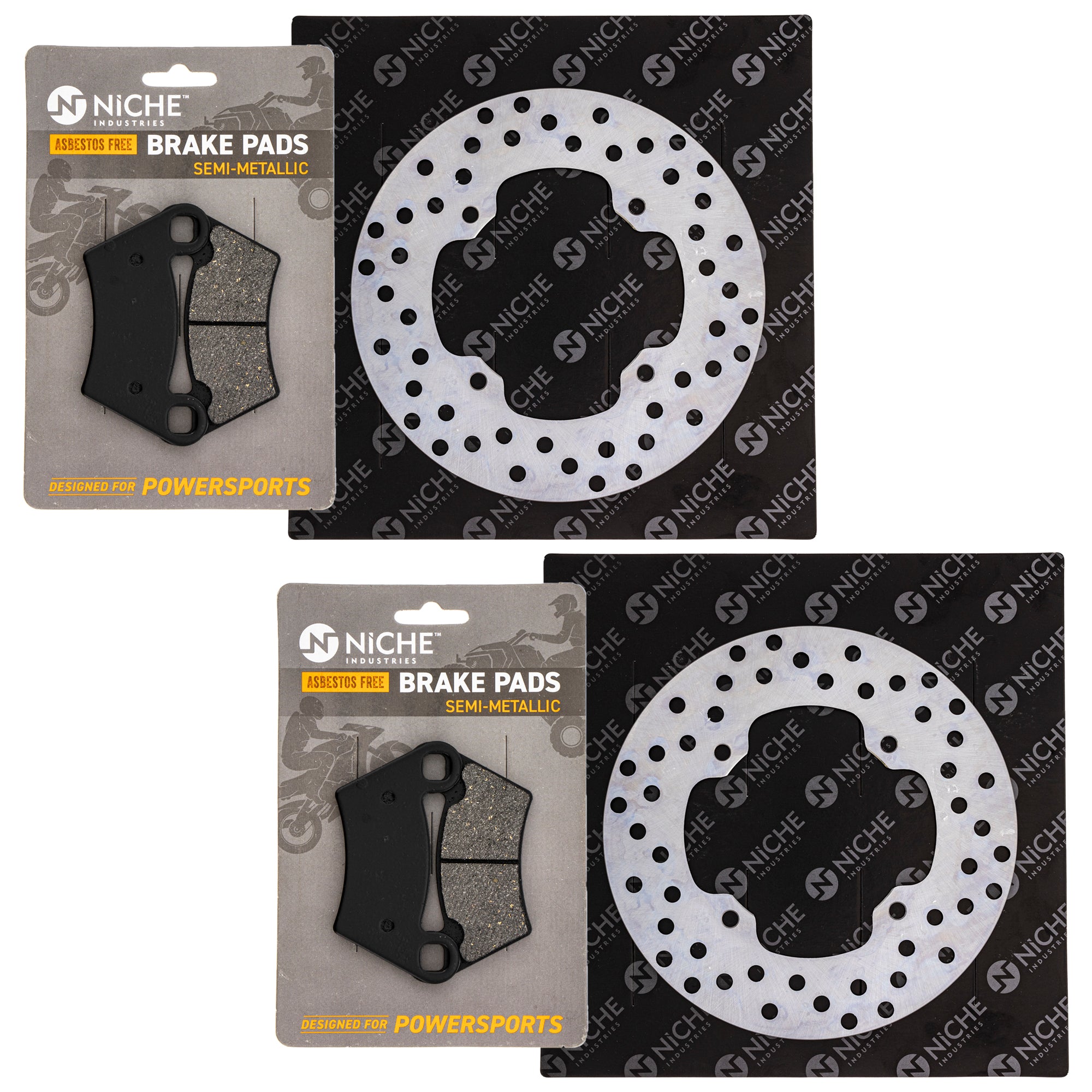 Rear Brake Rotors and Pads Kit for zOTHER Yamaha Suzuki Kawasaki Honda Ranger PPS 2202413 NICHE MK1006501