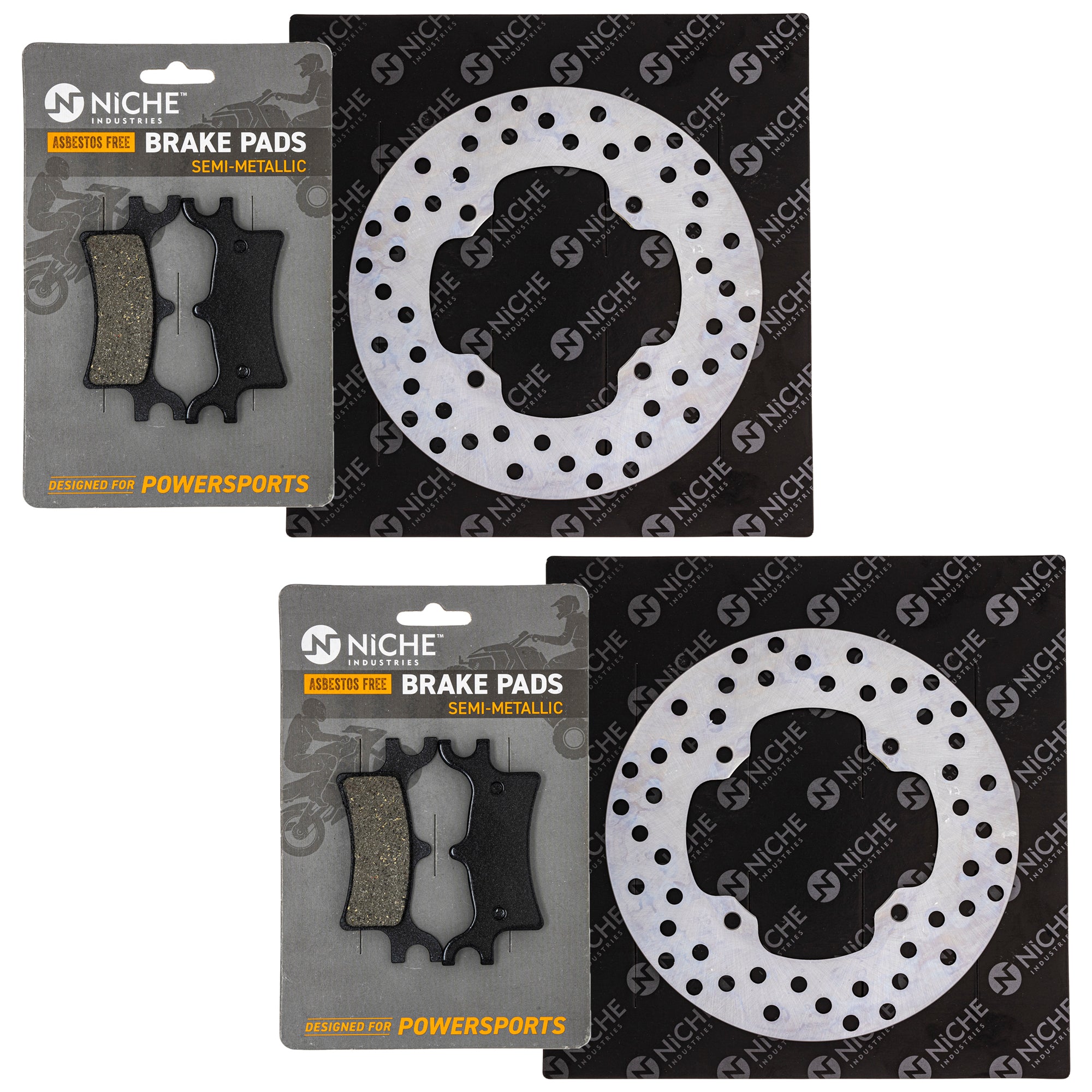 Rear Brake Rotors and Pads Kit for zOTHER Polaris Honda Sportsman 2202414 2203451 1910680 NICHE MK1006502
