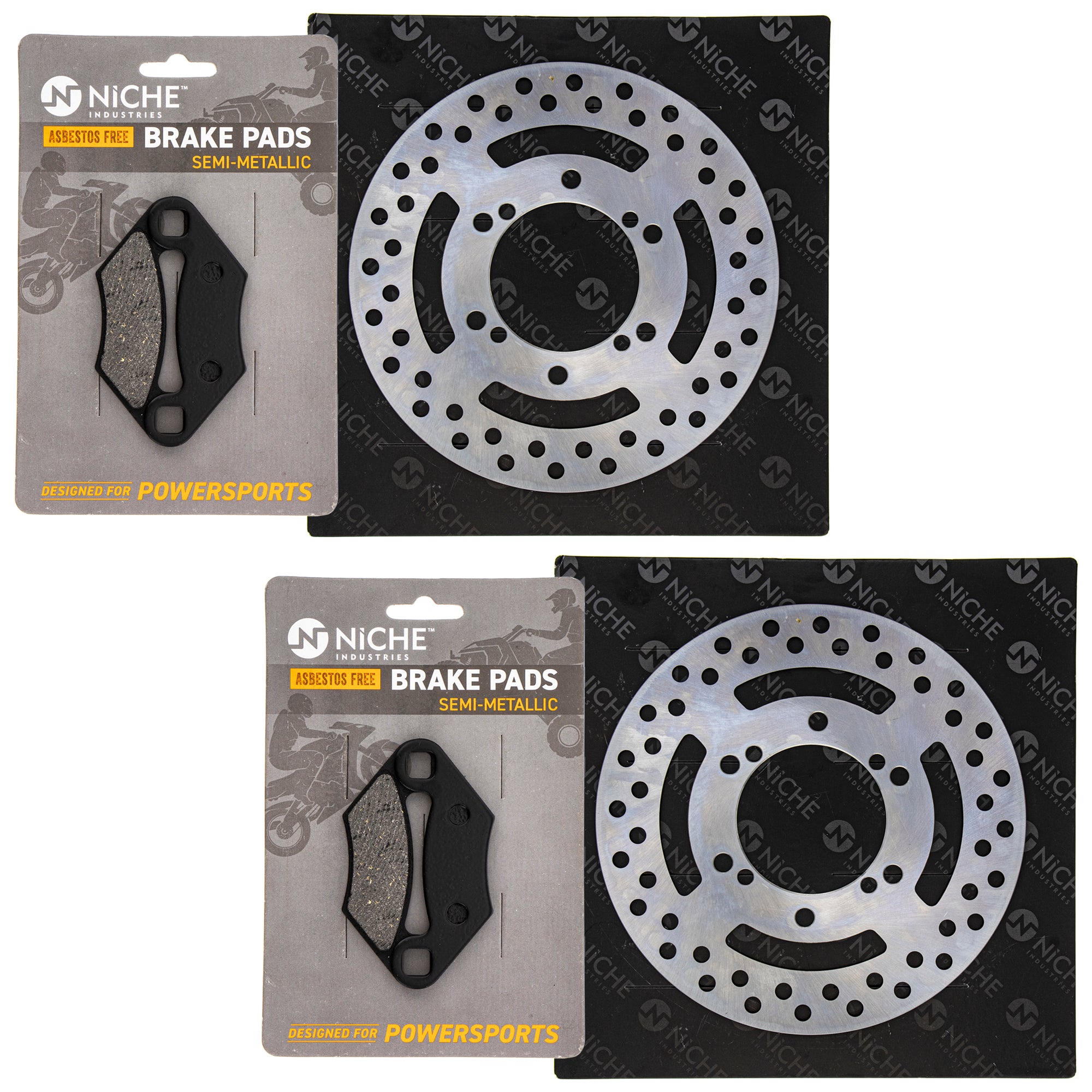 Front Brake Rotors and Pads Kit for zOTHER Yamaha Suzuki Polaris Kawasaki Honda Arctic Cat NICHE MK1006506