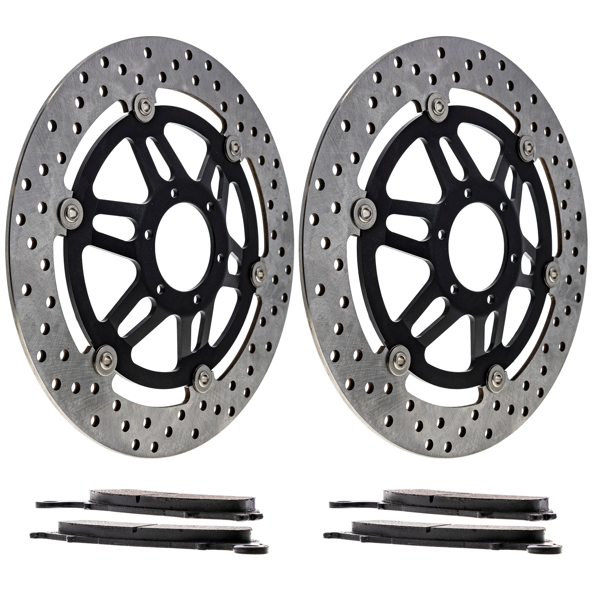 Front Brake Rotors and Pads Kit for zOTHER Suzuki Kawasaki Interceptor 06455-MCS-R02 NICHE MK1006531