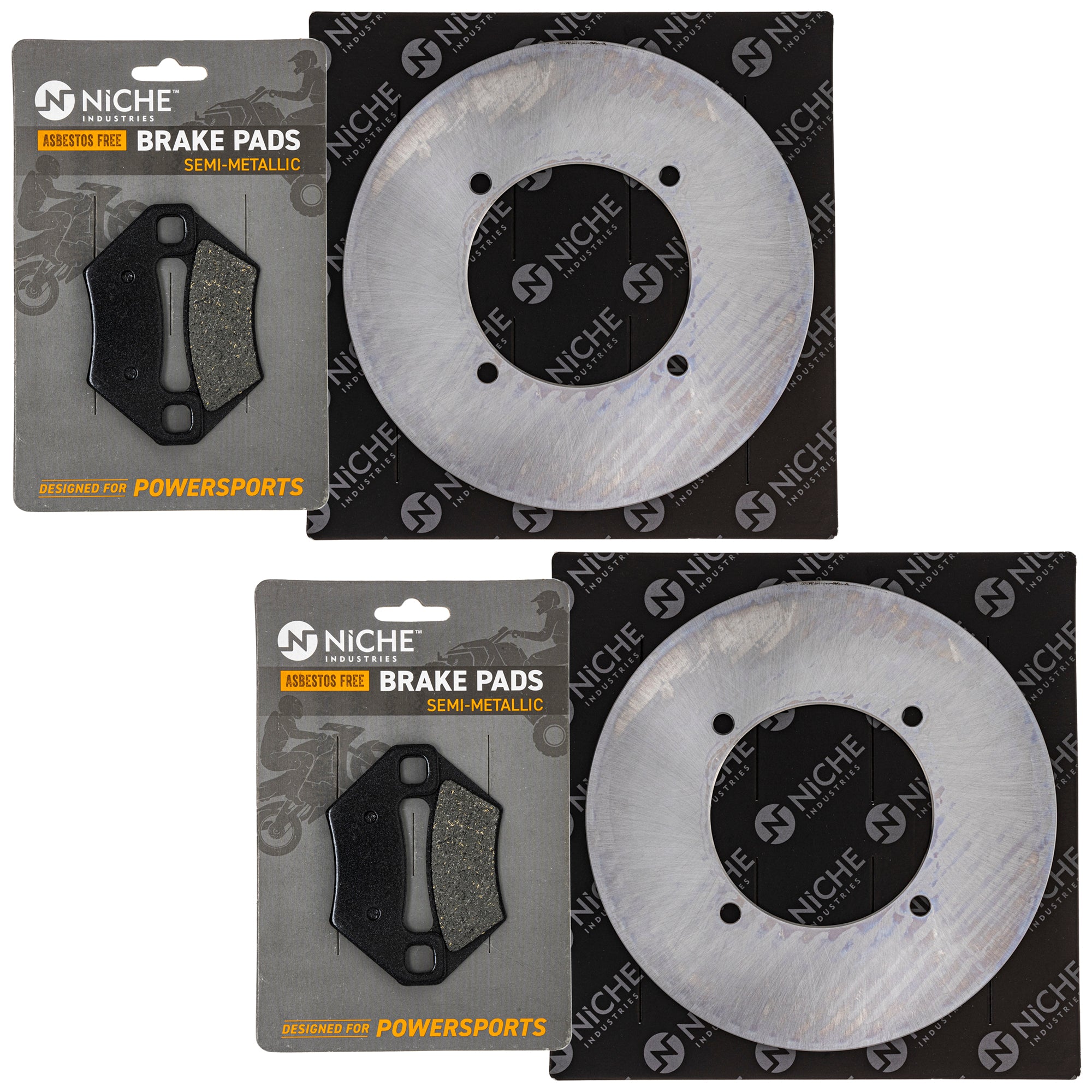 Front Brake Rotors and Pads Kit for Yamaha Arctic Cat Textron Cat 1436-420 1436-811 NICHE MK1006555