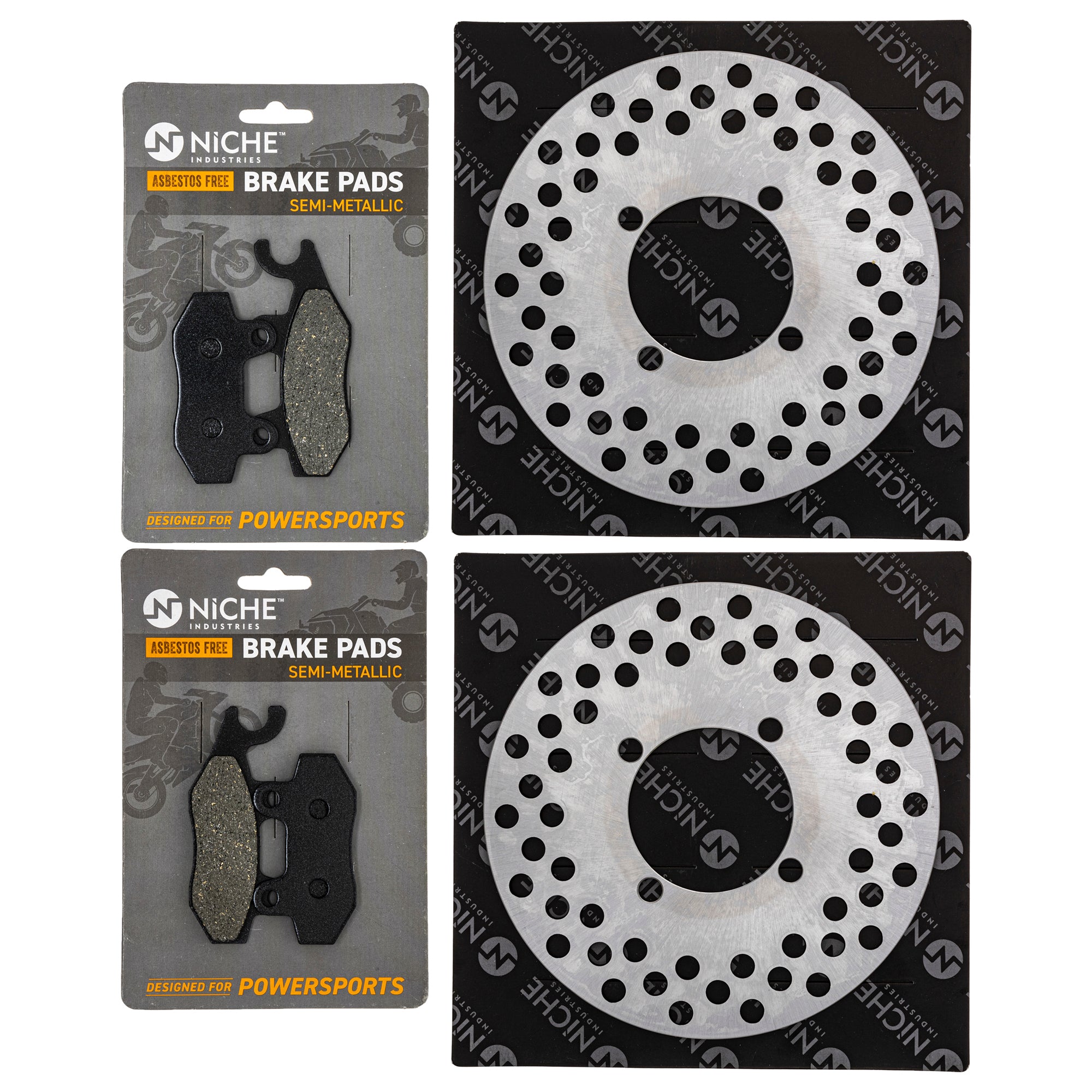 Front Brake Rotors and Pads Kit for zOTHER Yamaha Suzuki Kawasaki Honda Arctic Cat Textron NICHE MK1006560