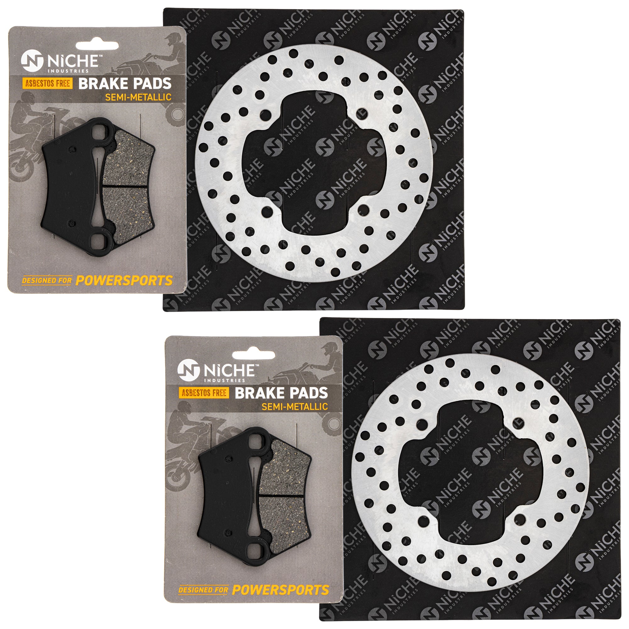 Rear Brake Rotors and Pads Kit for zOTHER Polaris Sportsman RZR Ranger 2202413 2202097 NICHE MK1006586
