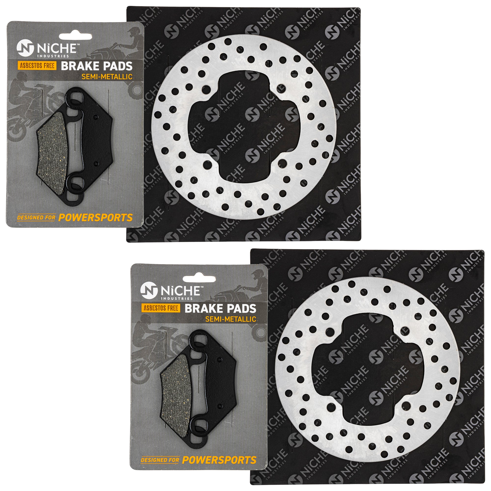Rotor & Brake Pad Kit for Yamaha Polaris Sportsman Hawkeye 2203628 2204088 2205606 1911292 NICHE MK1006587
