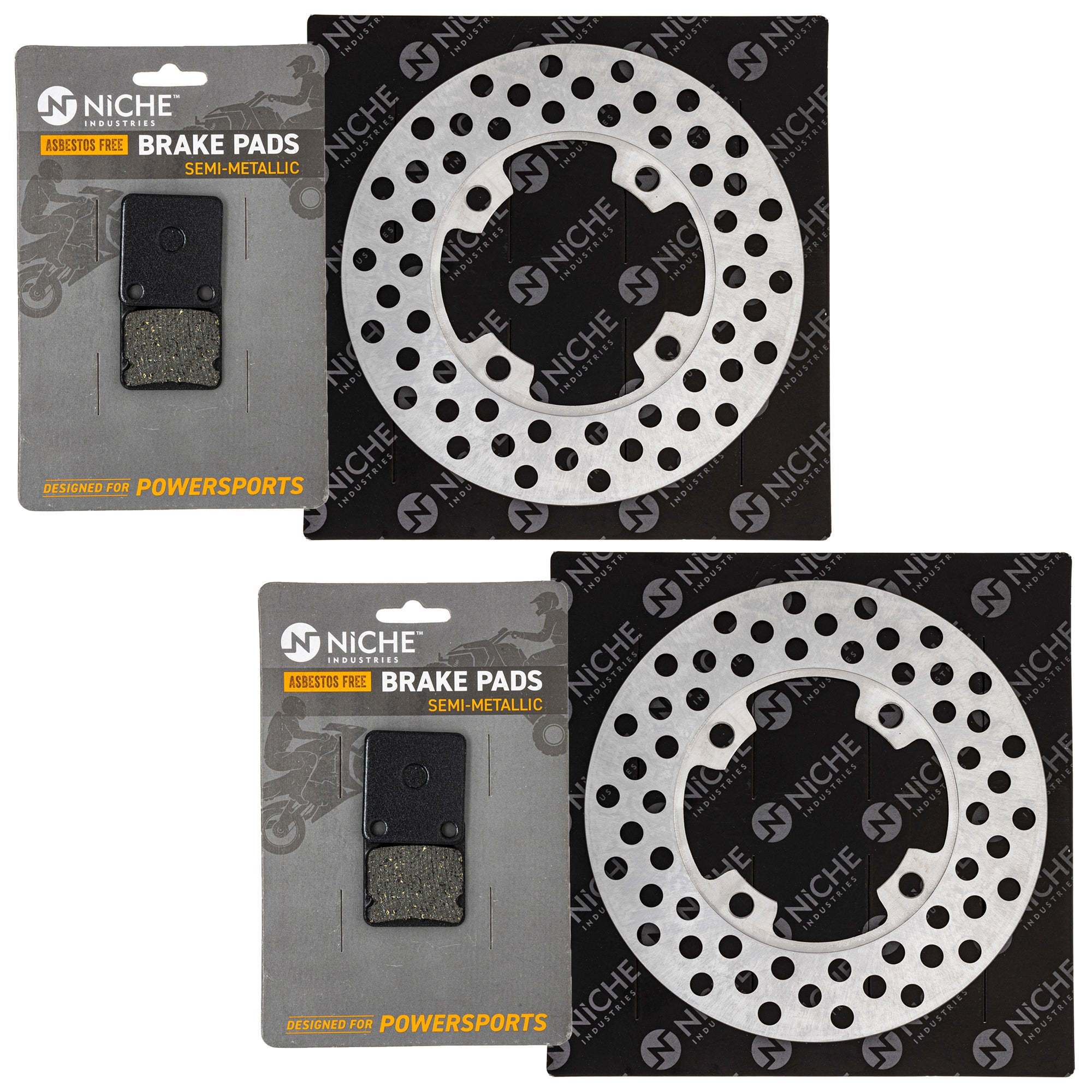 Front Brake Rotors and Pads Kit for zOTHER Polaris KTM Wolverine Kodiak Grizzly Bruin NICHE MK1006615