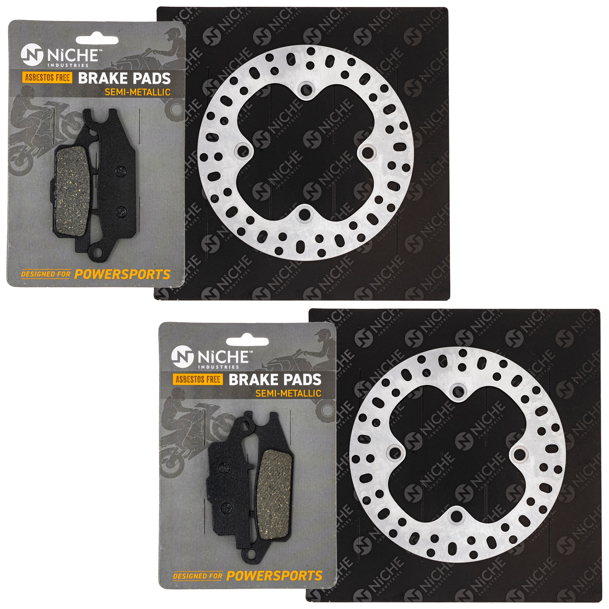 Complete Front or Rear Pad and Rotor Set for zOTHER Suzuki Kawasaki Grizzly NICHE MK1006629