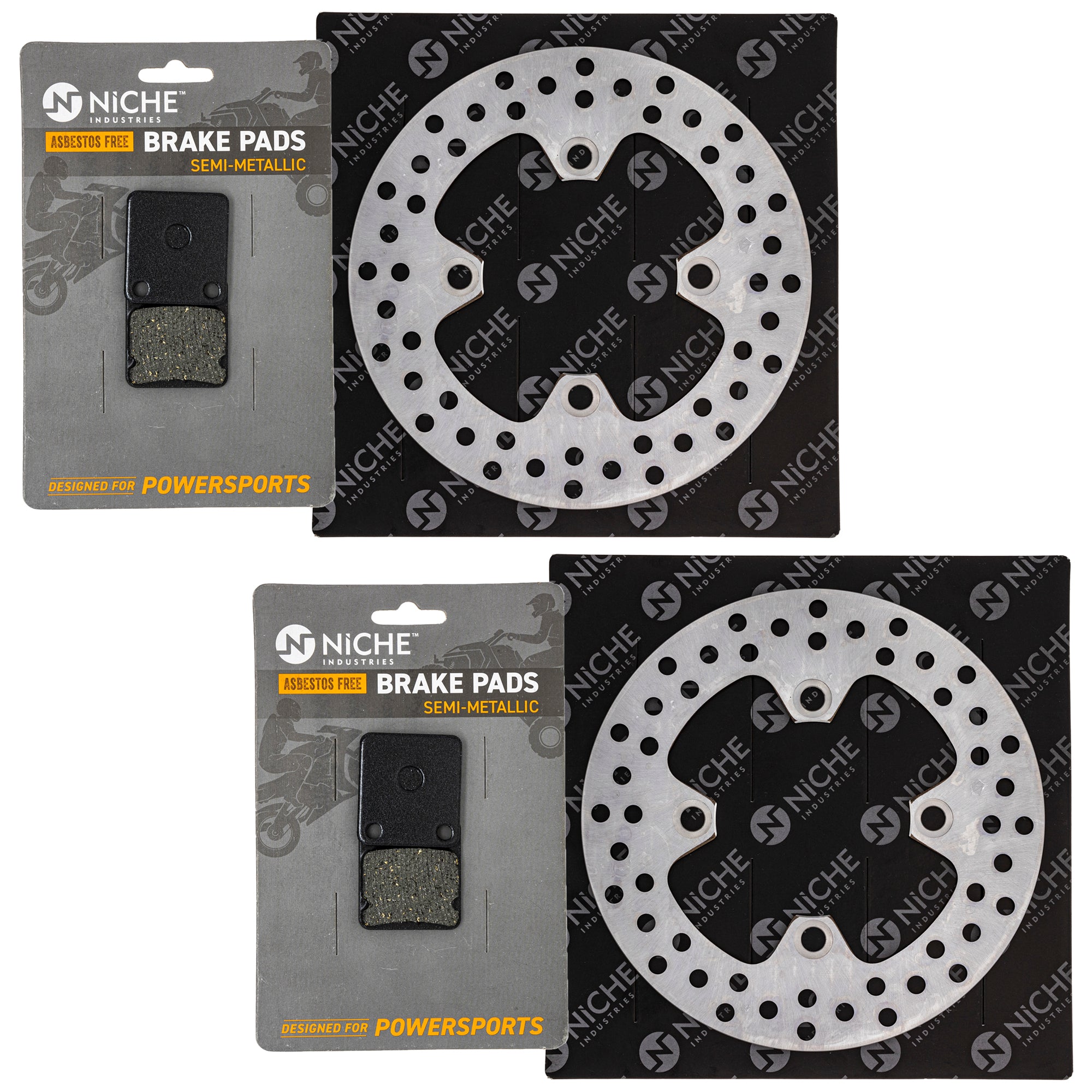 Front Brake Rotors and Pads Kit for zOTHER Yamaha Suzuki Polaris Kawasaki BRP Can-Am NICHE MK1006666
