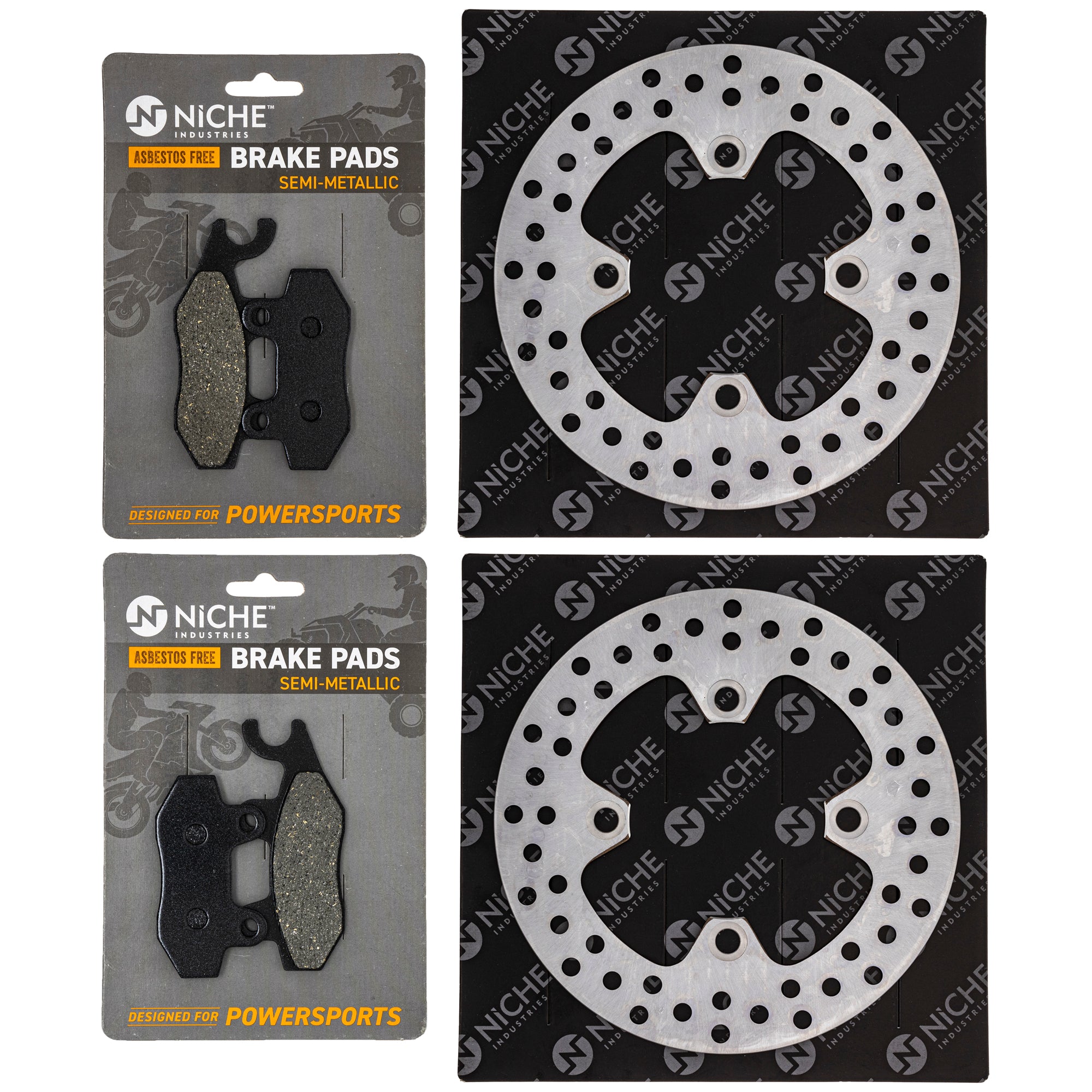 Front Brake Rotors and Pads Kit for Triumph Kawasaki BRP Can-Am Ski-Doo Sea-Doo Brute NICHE MK1006667