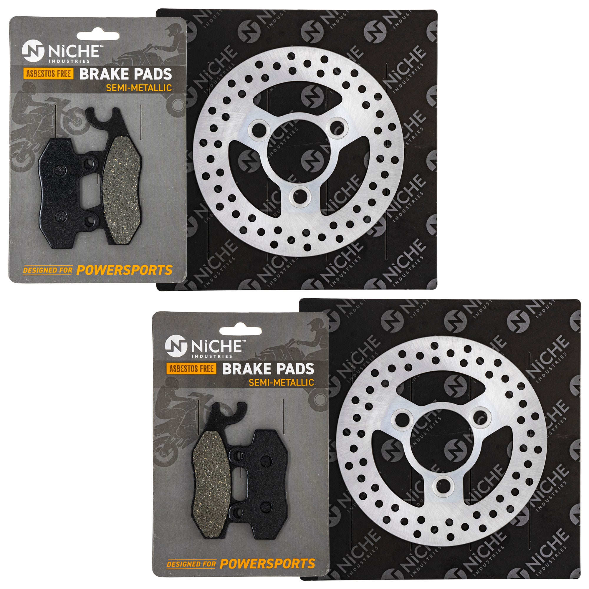Front Brake Rotors and Pads Kit for zOTHER Polaris GEM Quadracer 715500336 43082-0082 NICHE MK1006758