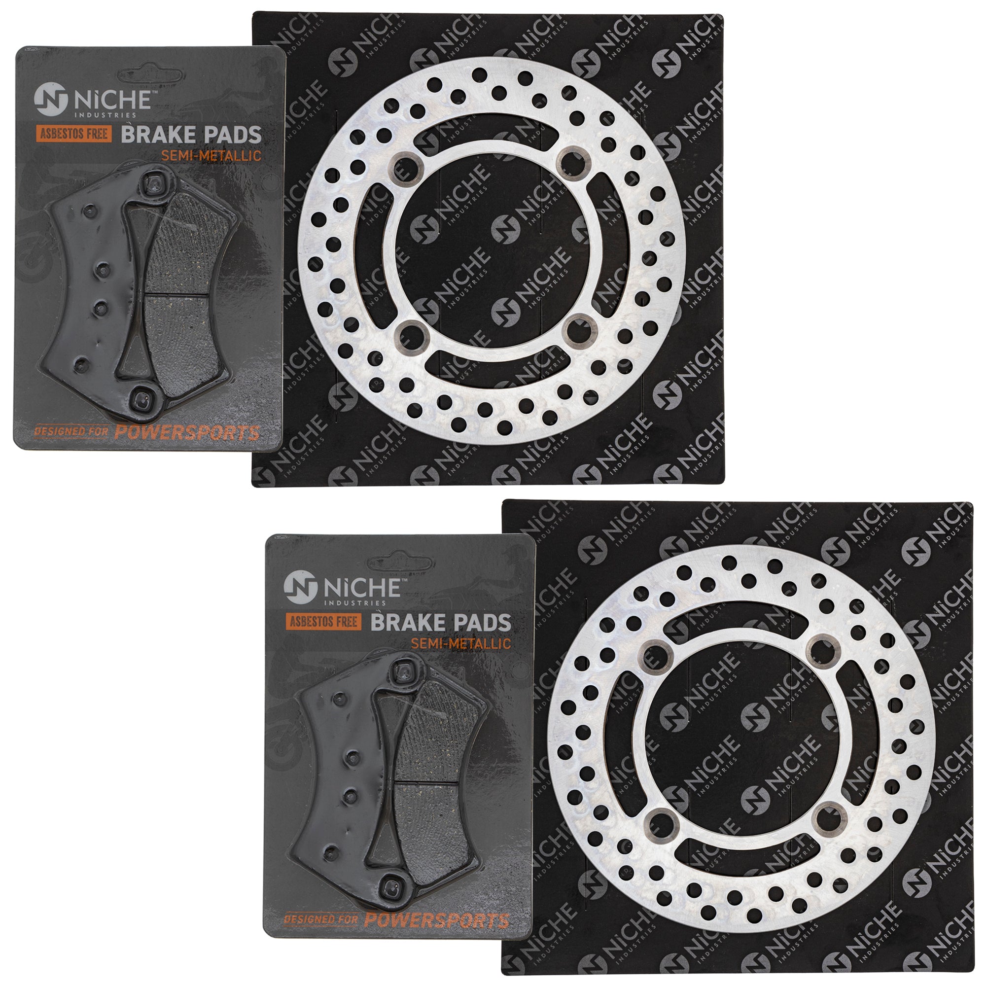 Front Brake Rotors and Pads Kit for zOTHER Yamaha Suzuki Kawasaki Honda RZR Ranger 2205949 NICHE MK1006800