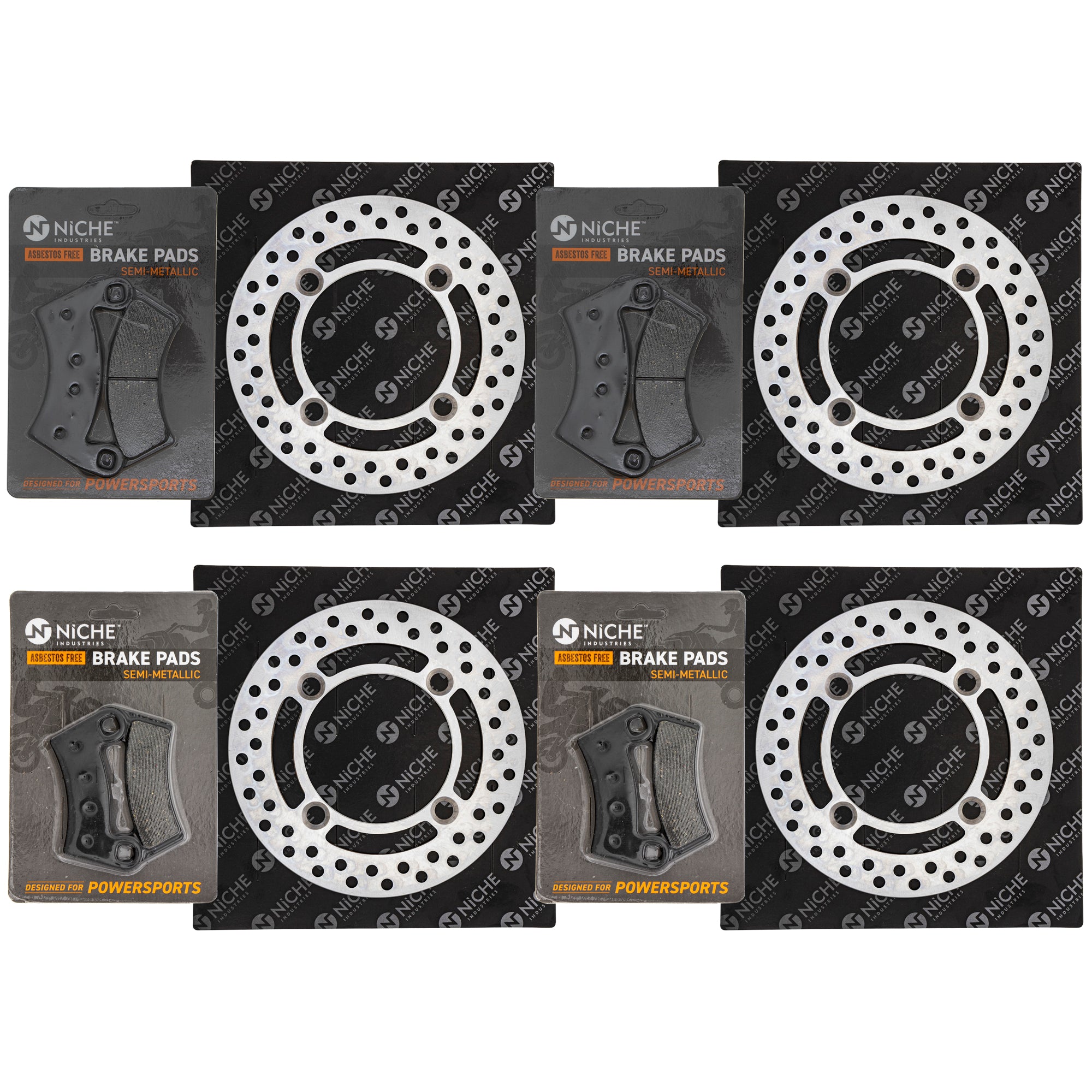 Front Brake Rotors & Pads Kit for zOTHER Yamaha Suzuki Kawasaki BRP Can-Am Ski-Doo Sea-Doo NICHE MK1006803