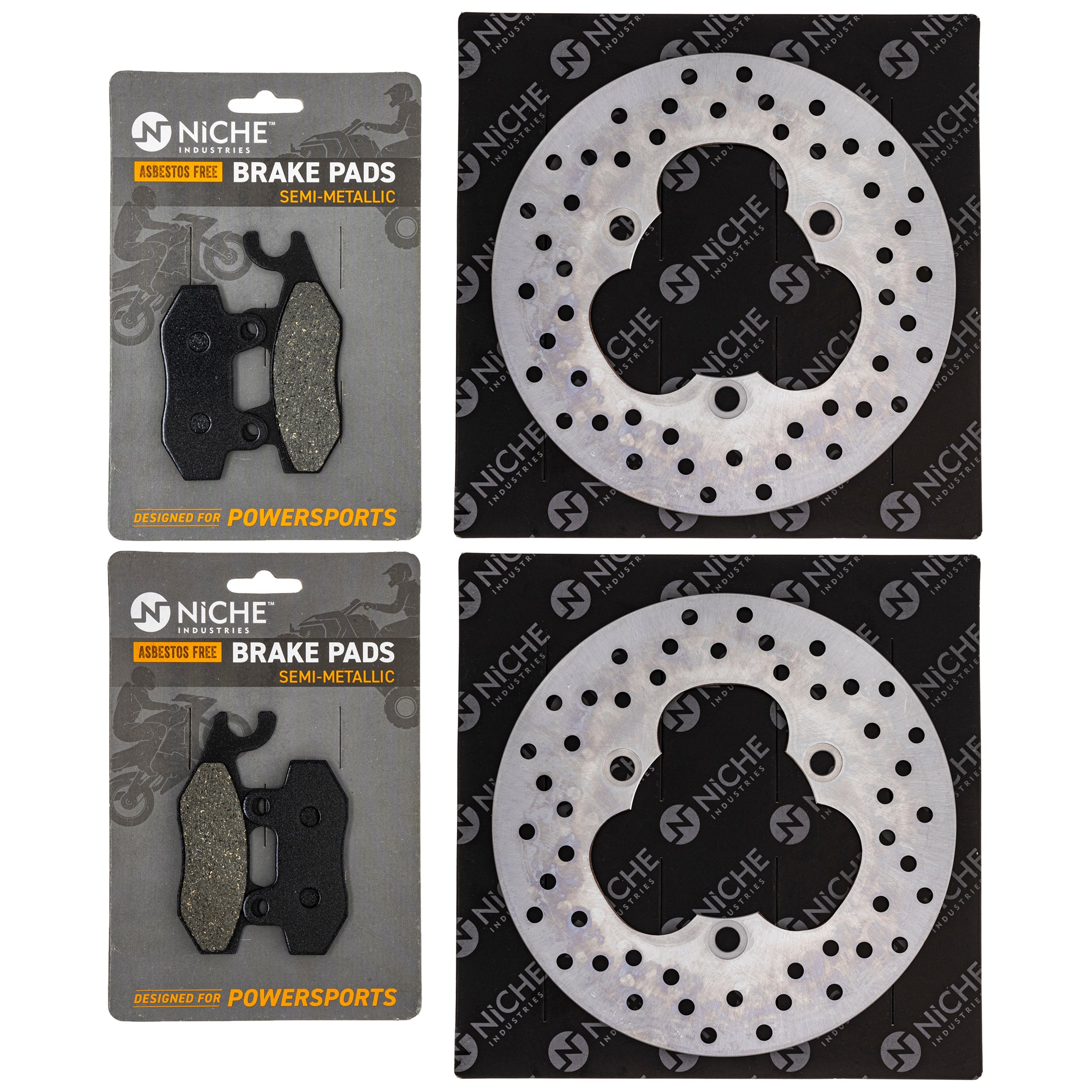 Front Brake Rotors and Pads Kit for Suzuki BRP Can-Am Ski-Doo Sea-Doo Bayou 715500336 NICHE MK1006815