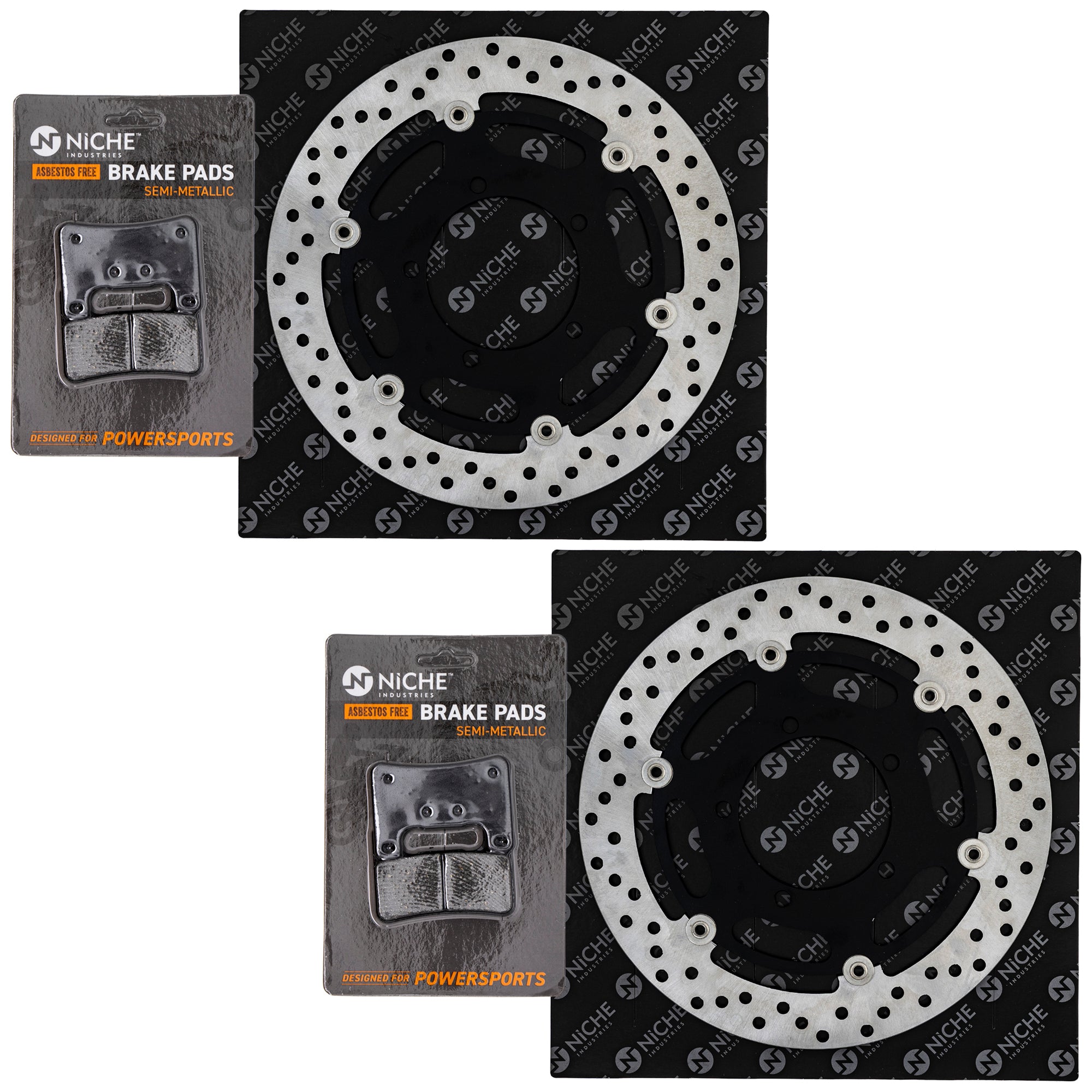 Front Brake Rotors and Pads Kit for zOTHER Yamaha Suzuki Kawasaki Honda Arctic Cat Textron NICHE MK1006919
