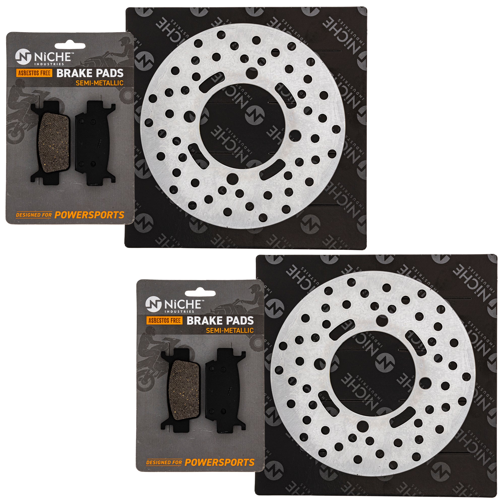 Front Brake Rotors and Pads Kit for zOTHER Suzuki Kawasaki FourTrax 06451-HP0-A02 NICHE MK1006959