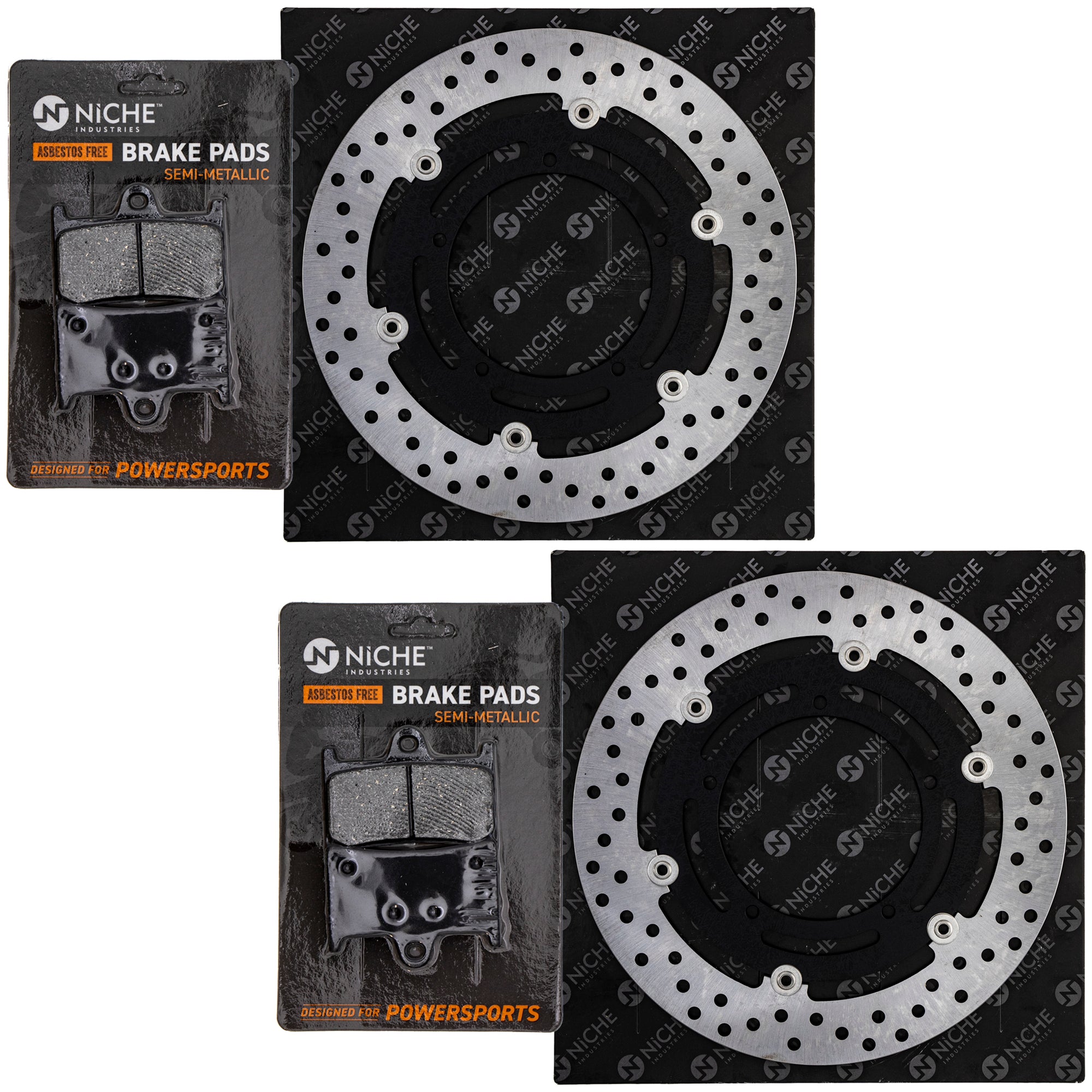 Front Brake Rotors and Pads Kit for zOTHER Yamaha Suzuki Kawasaki FZS1 FZ1 2C0-25805-00-00 NICHE MK1007119
