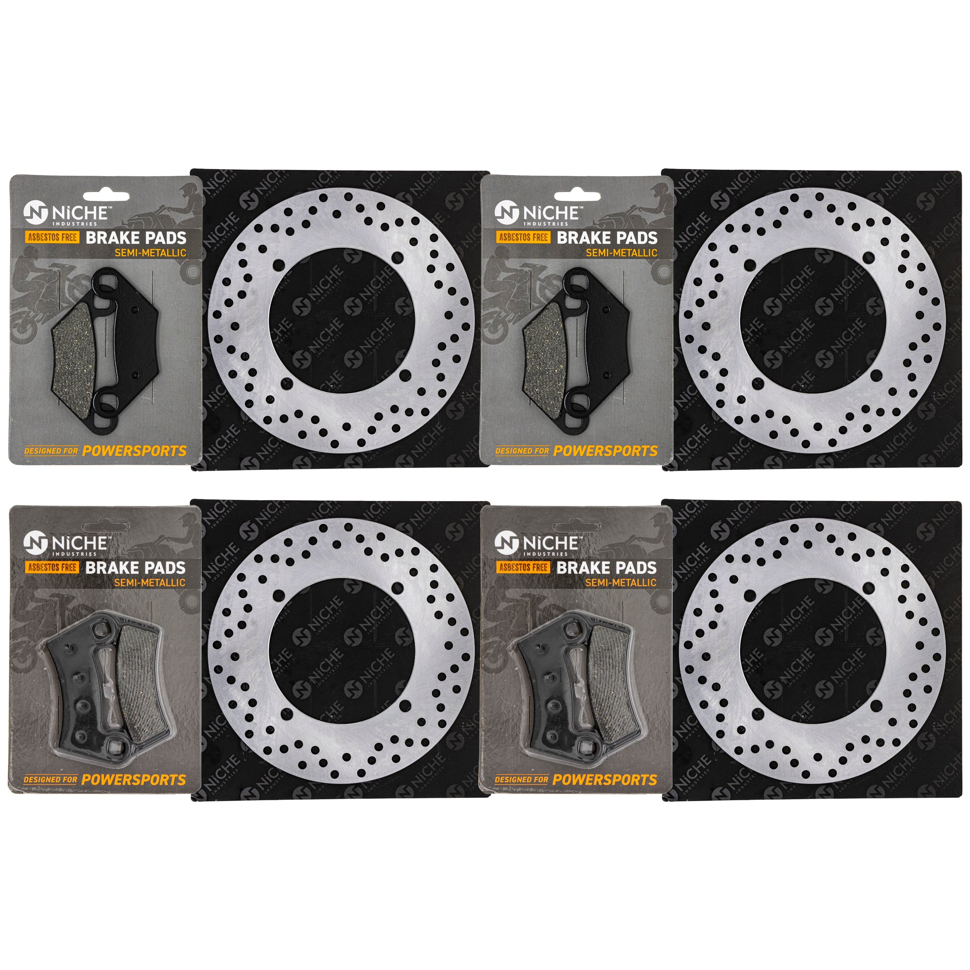 Rotor & Brake Pad Kit for zOTHER Suzuki Polaris Kawasaki Scrambler 2203318 2203628 2204088 NICHE MK1007126