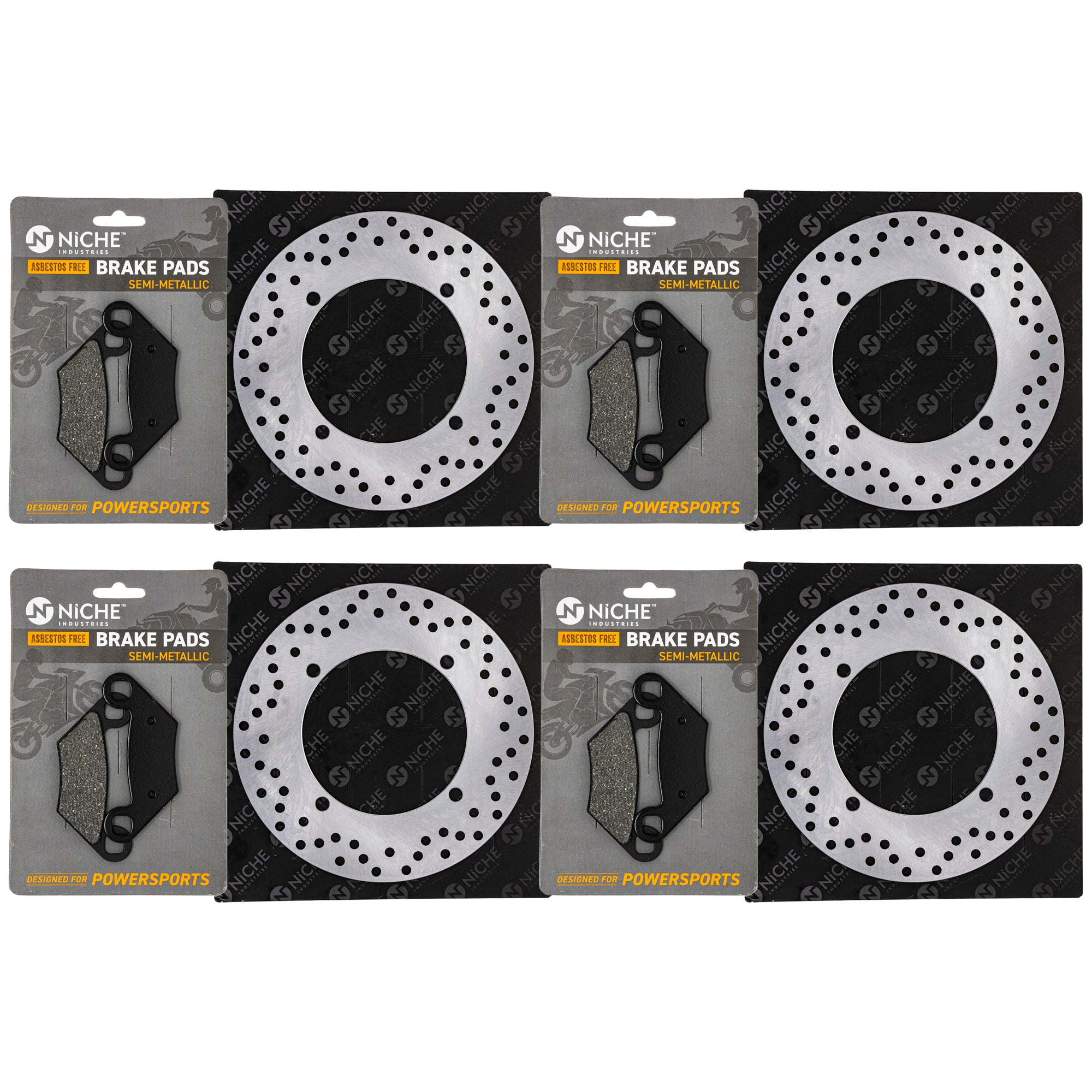 Front Brake Rotors & Pads Kit for zOTHER Polaris Kawasaki Indian BRP Can-Am Ski-Doo NICHE MK1007127