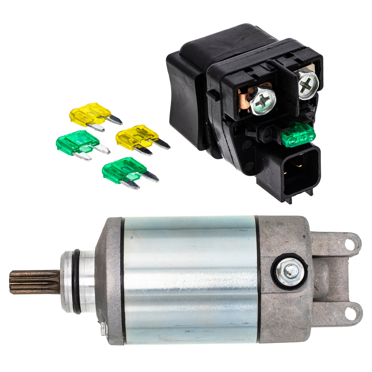 Starter Motor & Solenoid Kit for zOTHER Suzuki Kawasaki Arctic Cat Textron Quadsport NICHE MK1007536