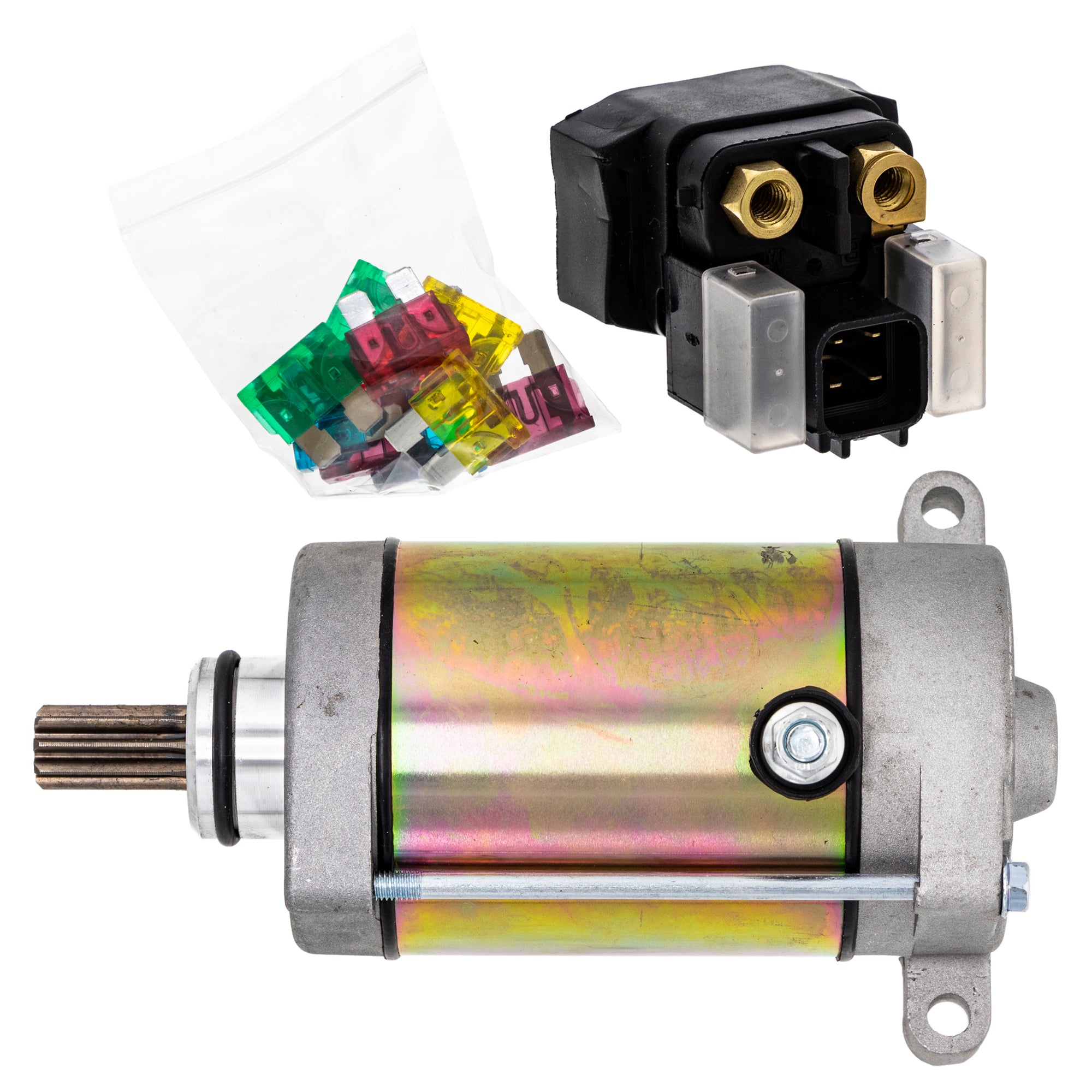 Starter Motor & Solenoid Kit for zOTHER Yamaha Wolverine Viking Rhino Raptor NICHE MK1007597