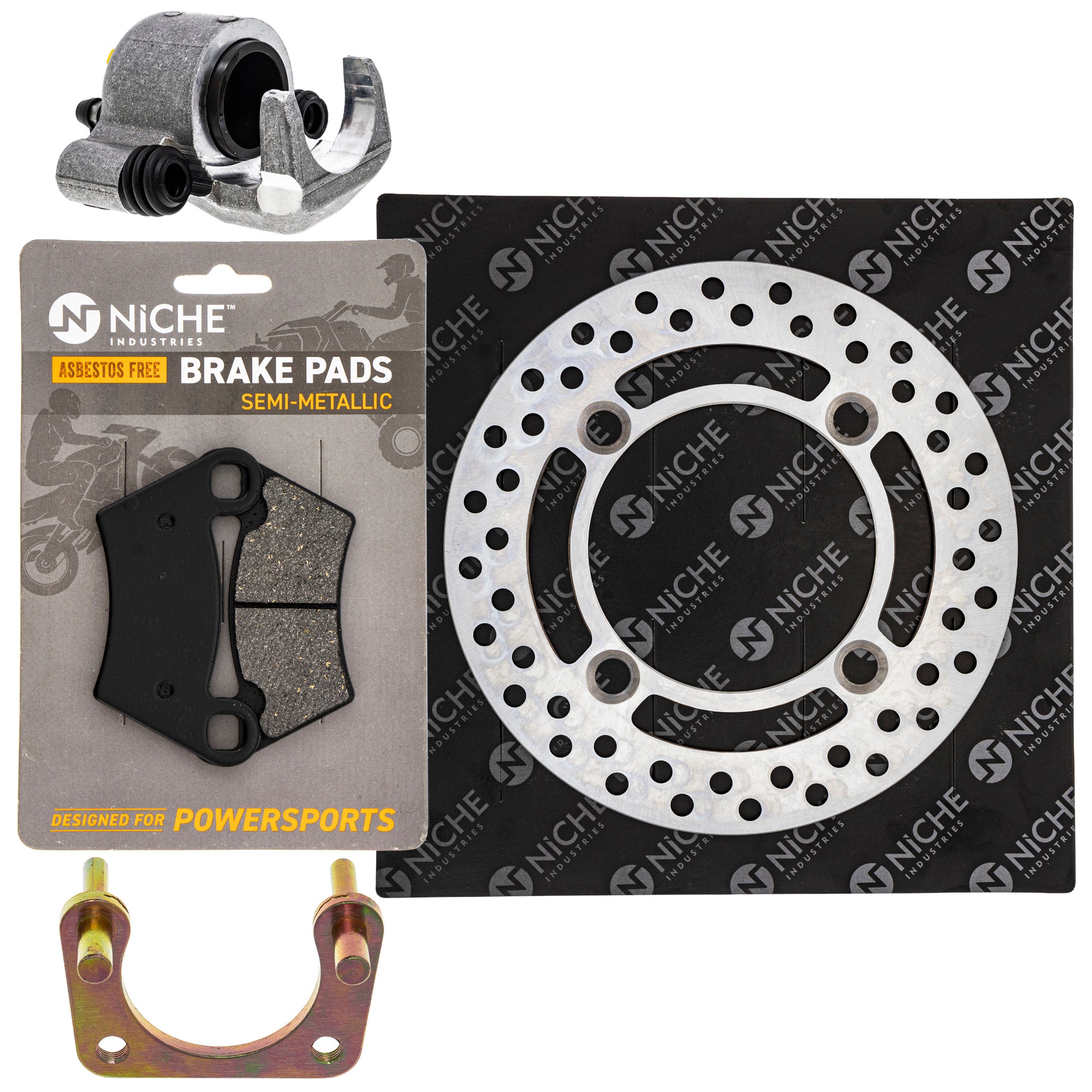 Single Caliper, Rotor, Pad Set for zOTHER Polaris GEM RZR Ranger MRZR Brutus NICHE MK1007864