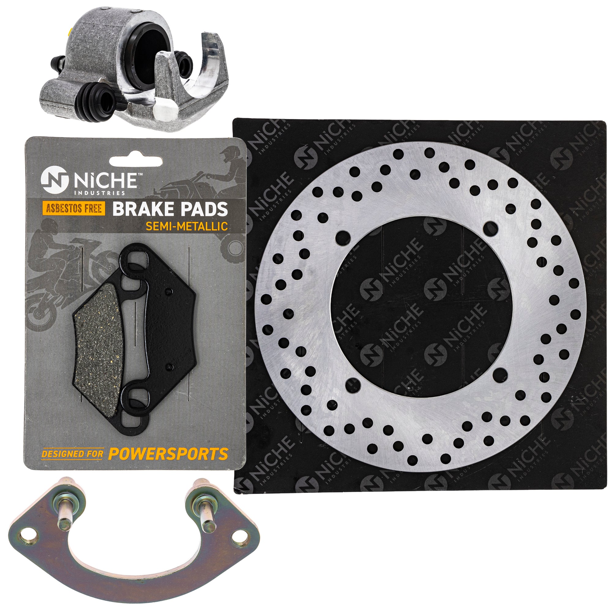 Single Caliper, Rotor, Pad Set for zOTHER Polaris GEM Sportsman Scrambler NICHE MK1007865