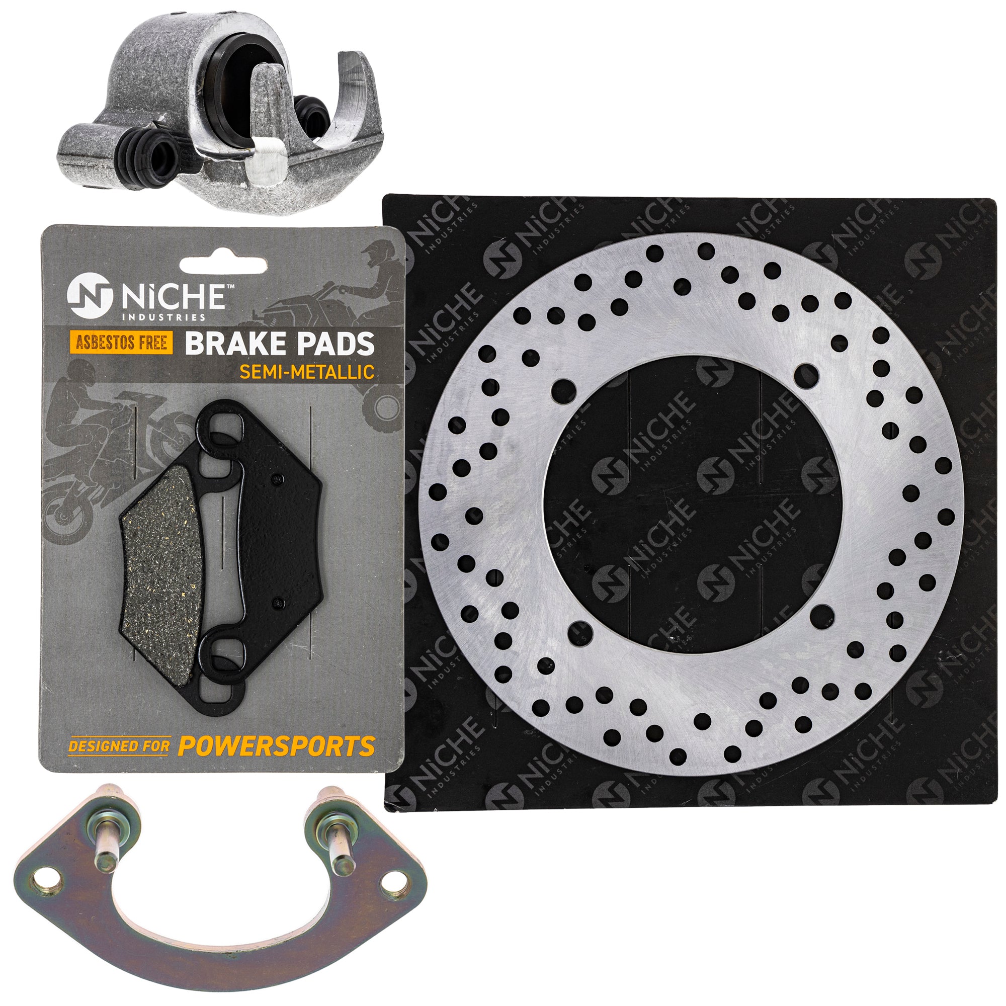 Single Caliper, Rotor, Pad Set for zOTHER Polaris GEM Sportsman Scrambler NICHE MK1007874