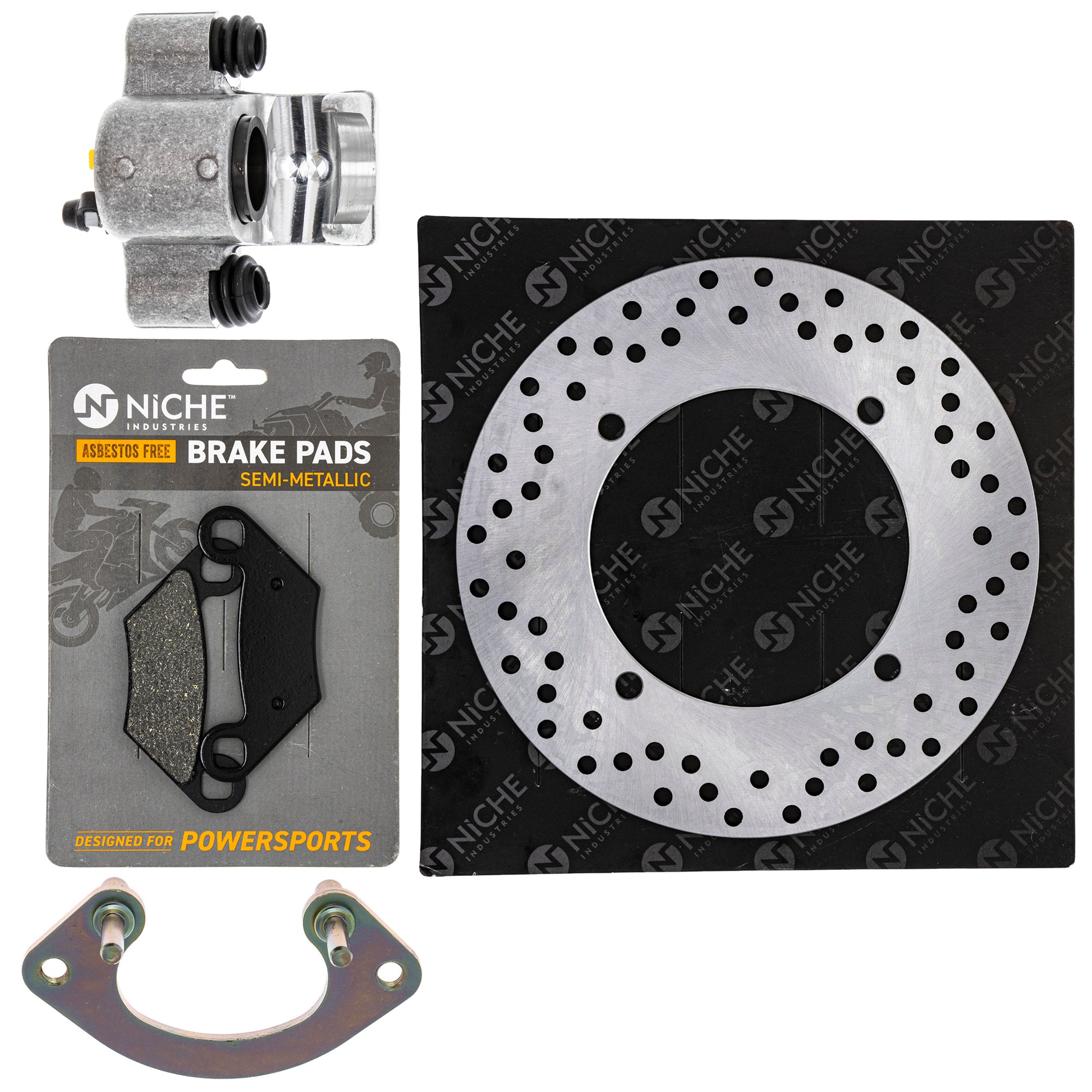 Single Caliper, Rotor, Pad Set for zOTHER Polaris GEM Sportsman Scrambler NICHE MK1007885
