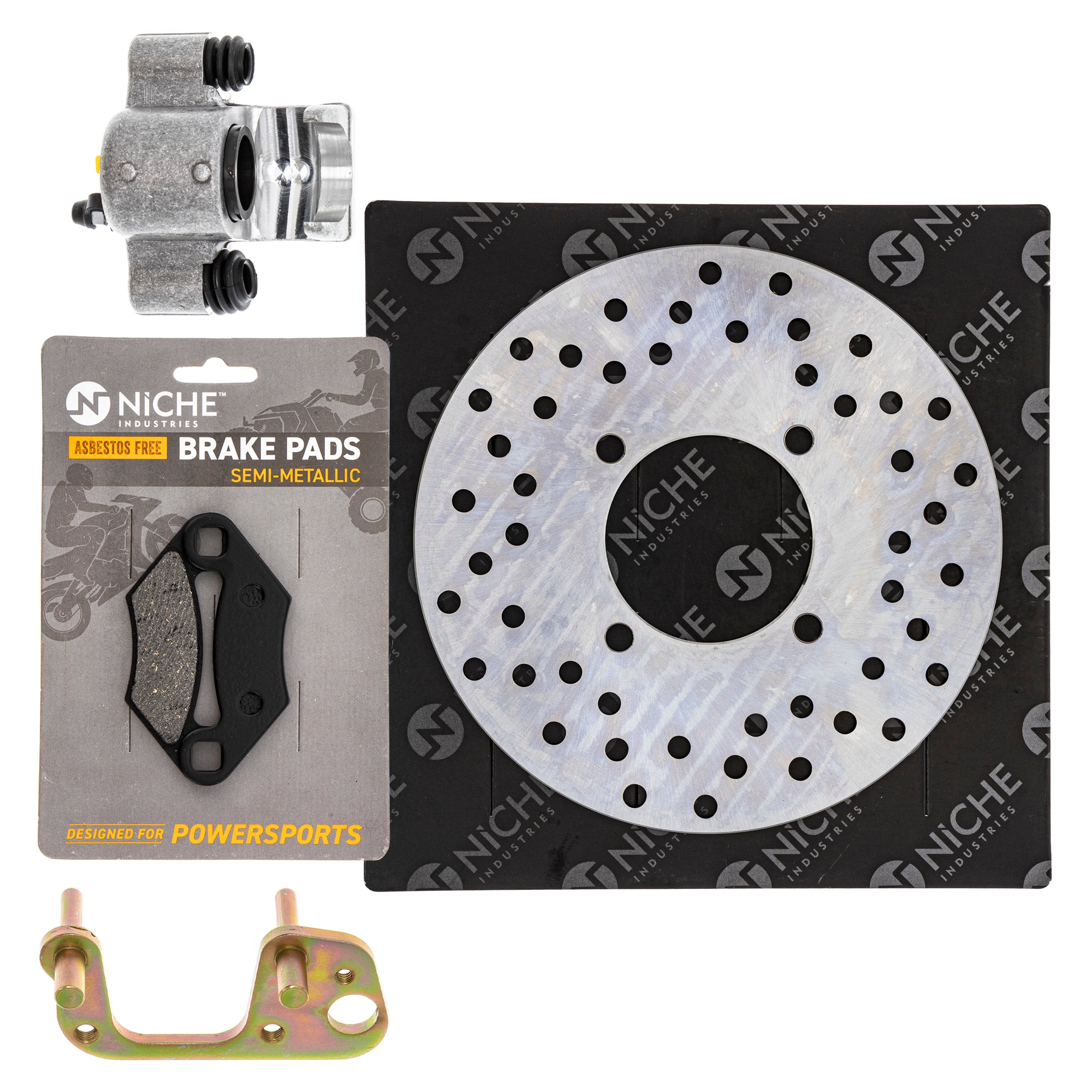 Single Caliper, Rotor, Pad Set for zOTHER Polaris GEM Trail Scrambler NICHE MK1007889