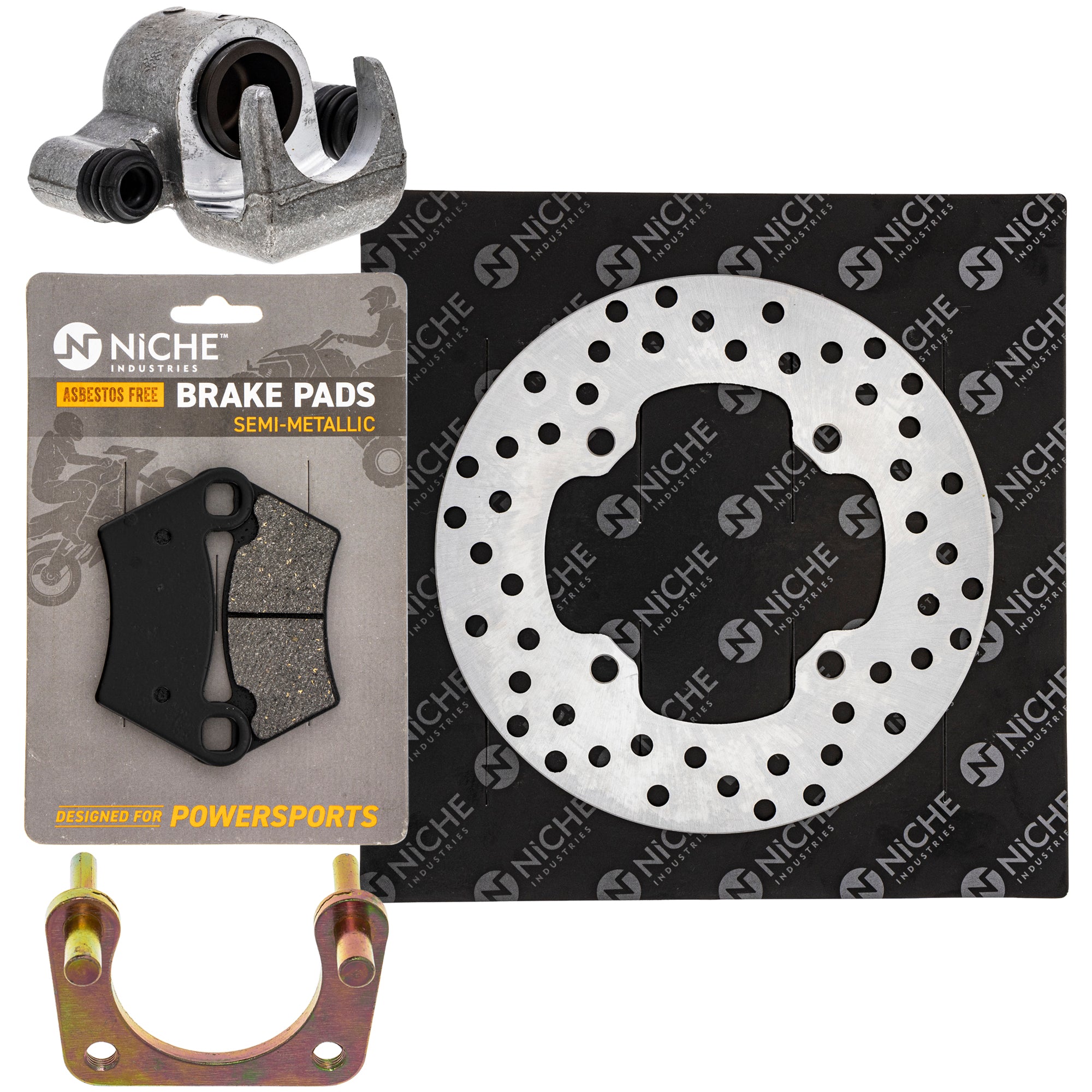 Single Caliper, Rotor, Pad Set for zOTHER Polaris GEM RZR Ranger ACE NICHE MK1007893