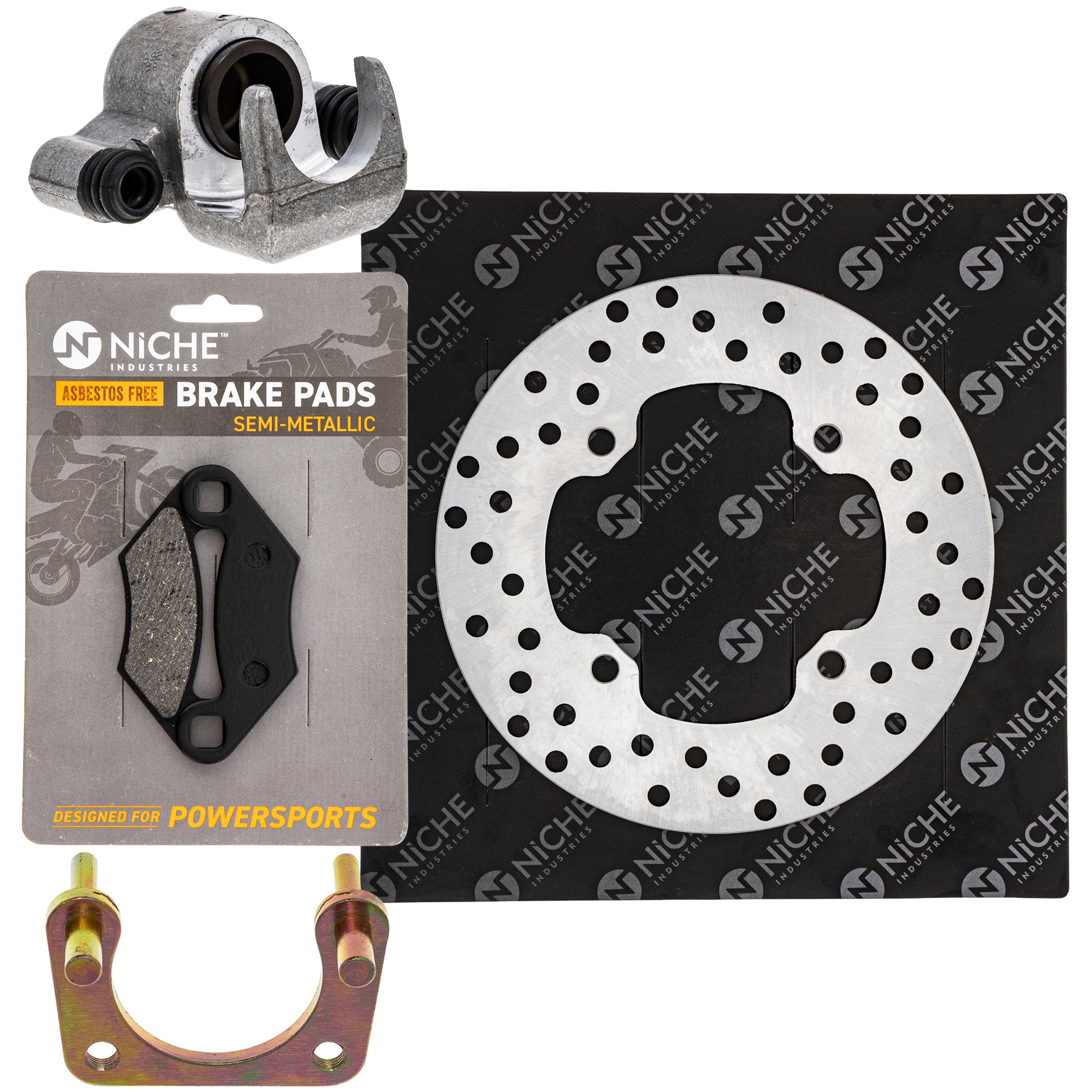 Single Caliper, Rotor, Pad Set for zOTHER Polaris GEM RZR Ranger ACE NICHE MK1007894