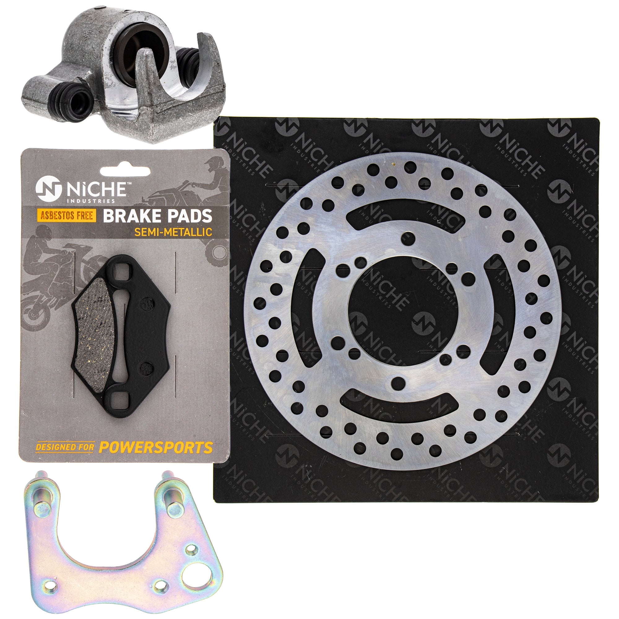 Single Caliper, Rotor, Pad Set for zOTHER Polaris GEM Sportsman Magnum NICHE MK1007897