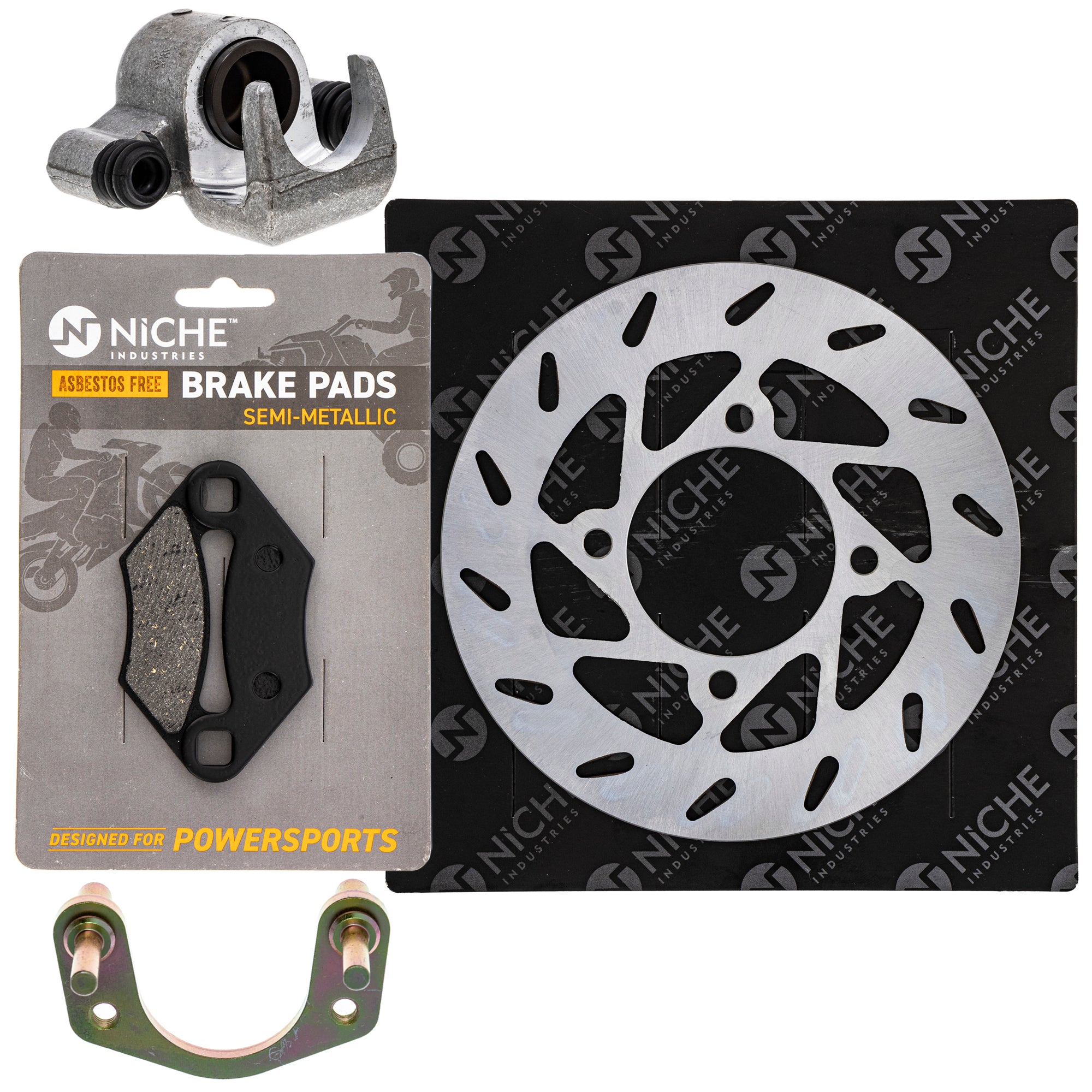 Single Caliper, Rotor, Pad Set for zOTHER Polaris GEM Predator Outlaw NICHE MK1007899