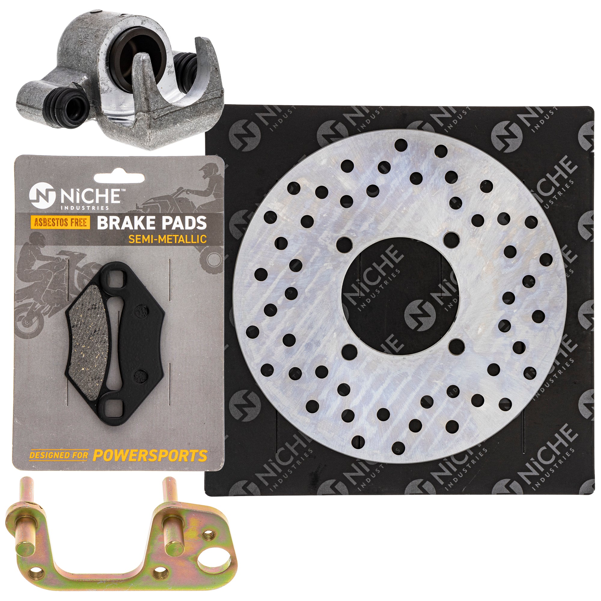Single Caliper, Rotor, Pad Set for zOTHER Polaris GEM Trail Scrambler NICHE MK1007900
