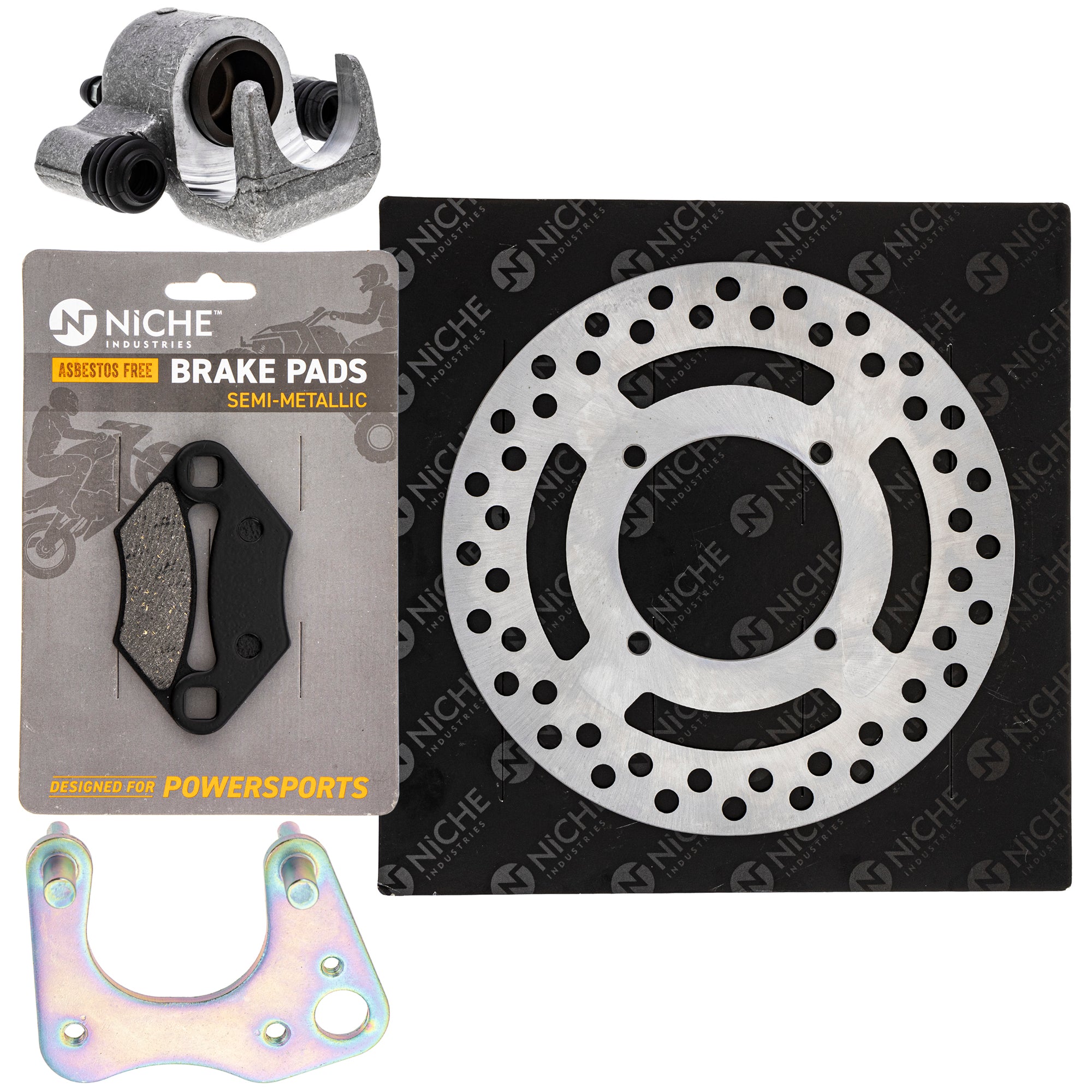 Single Caliper, Rotor, Pad Set for zOTHER Polaris GEM Sportsman PTV Pro Magnum NICHE MK1007901